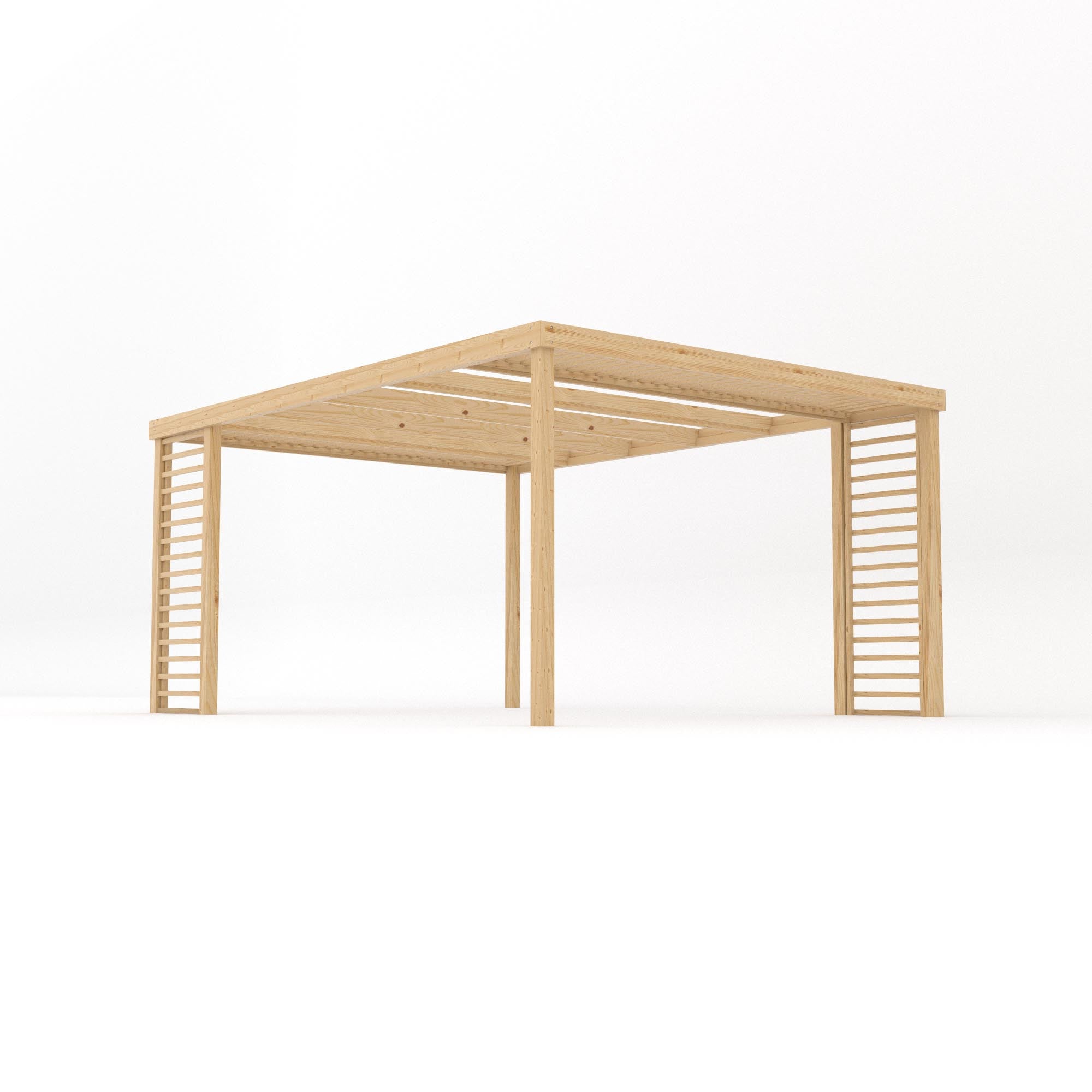 Freestanding Panel Pergola - Light Green - 3.6m Width x 4.8m Length