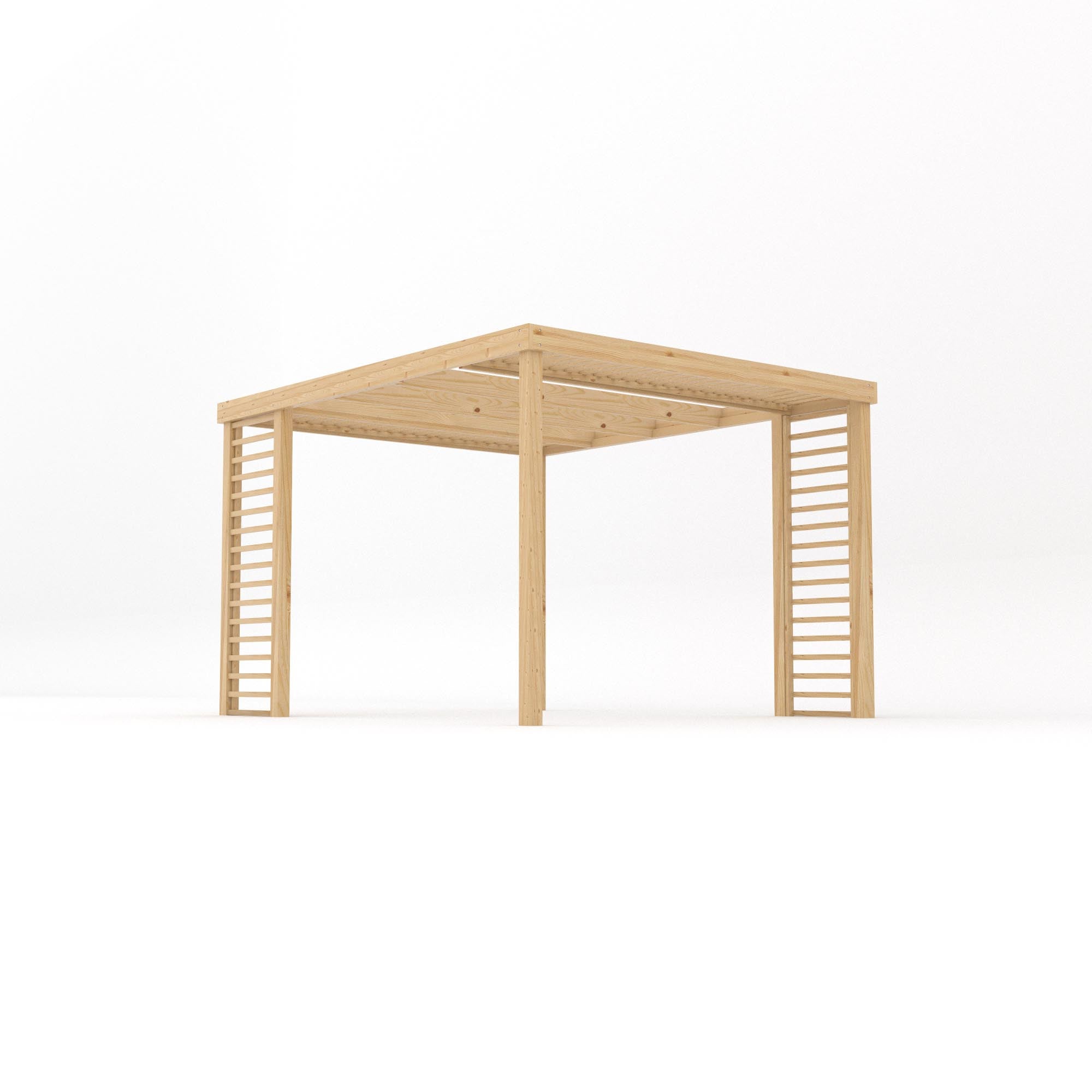 Freestanding Panel Pergola - Light Green - 3m Width x 3.6m Length