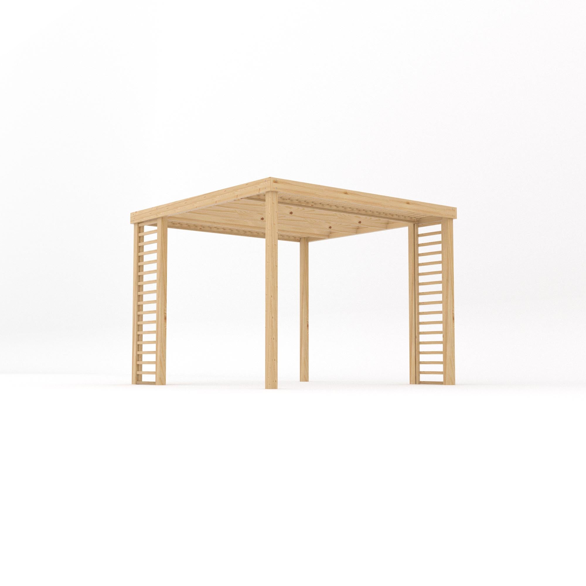 Freestanding Panel Pergola - Light Green - 3m Width x 3m Length