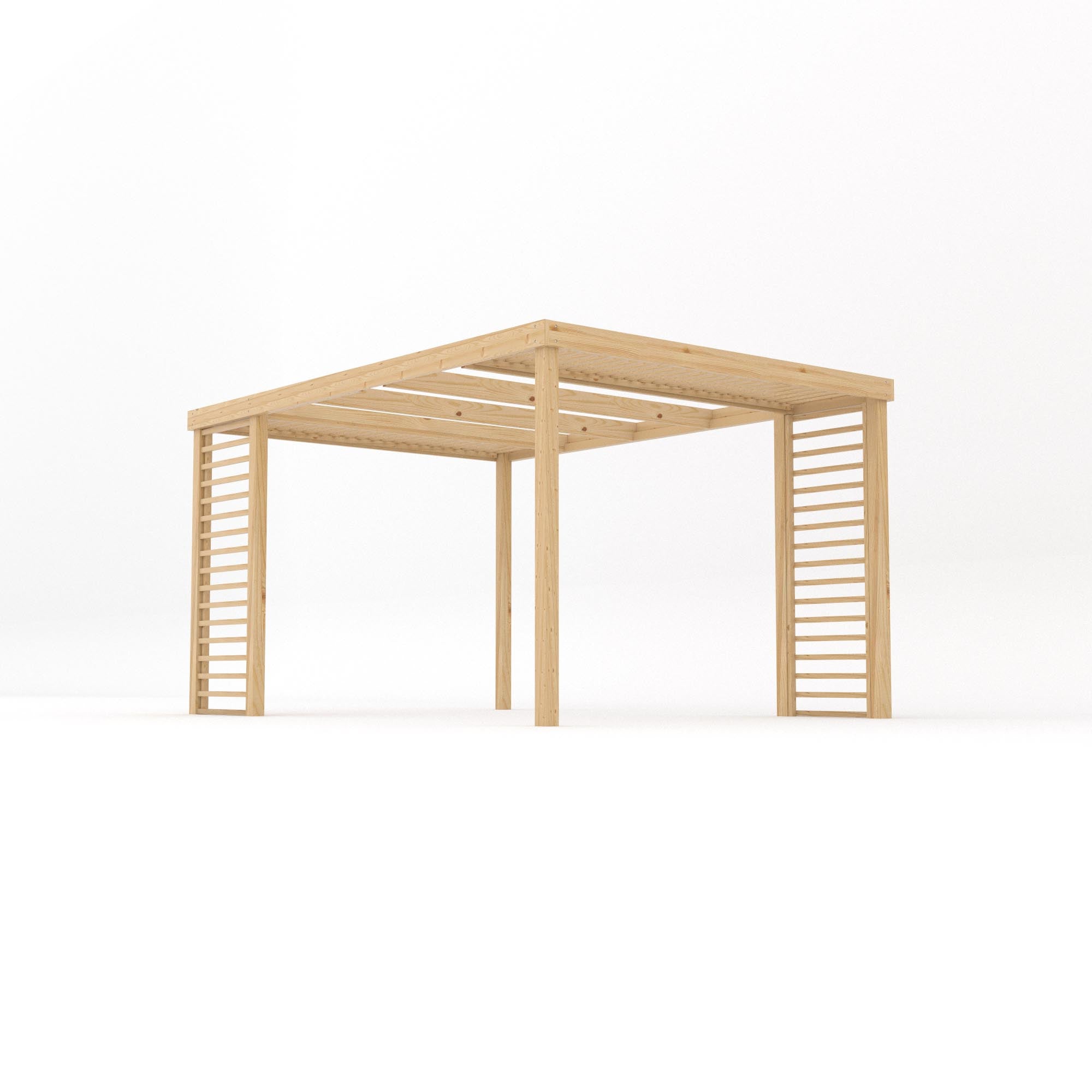 Freestanding Panel Pergola - Light Green - 3.6m Width x 4.2m Length