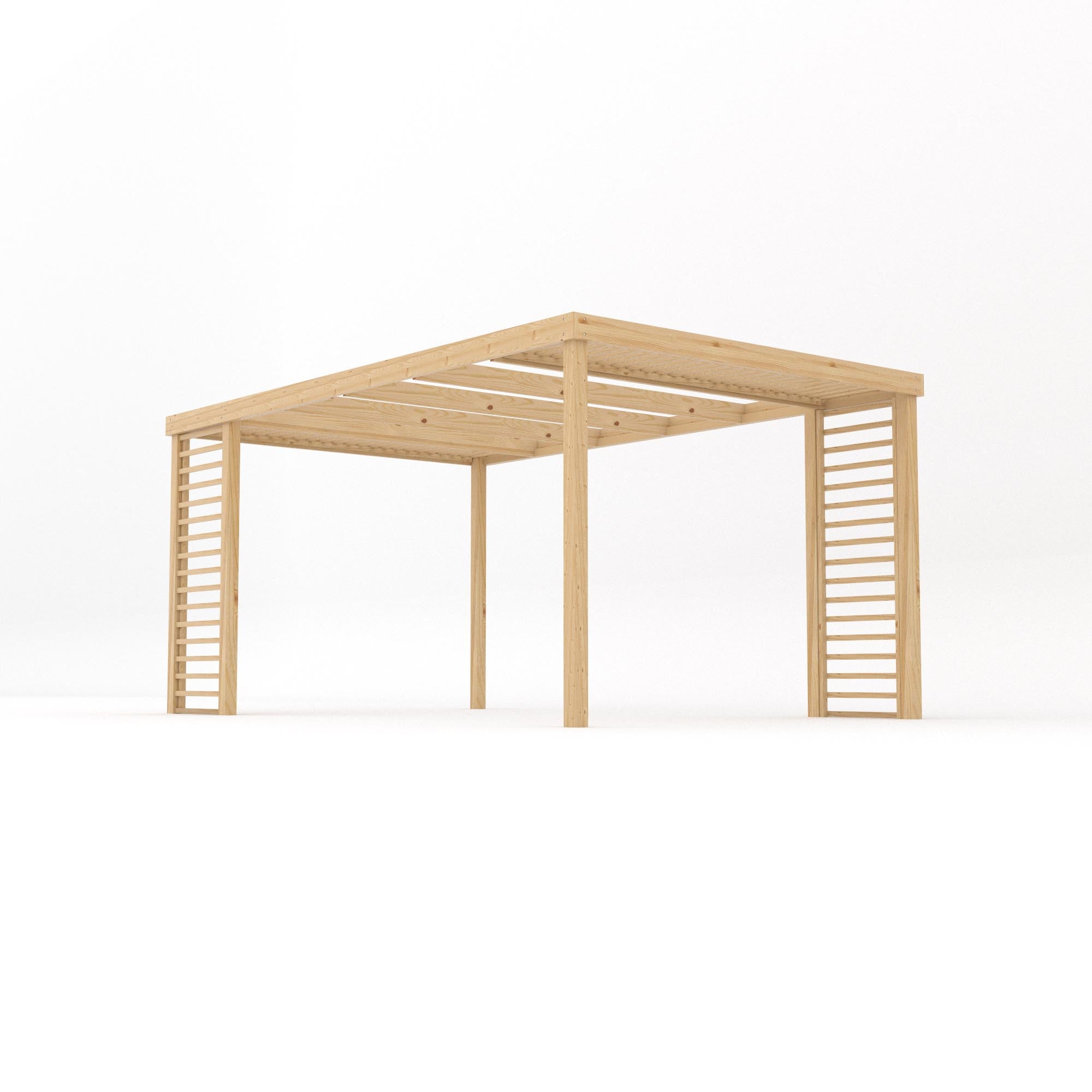 Freestanding Panel Pergola - Light Green - 3m Width x 4.8m Length