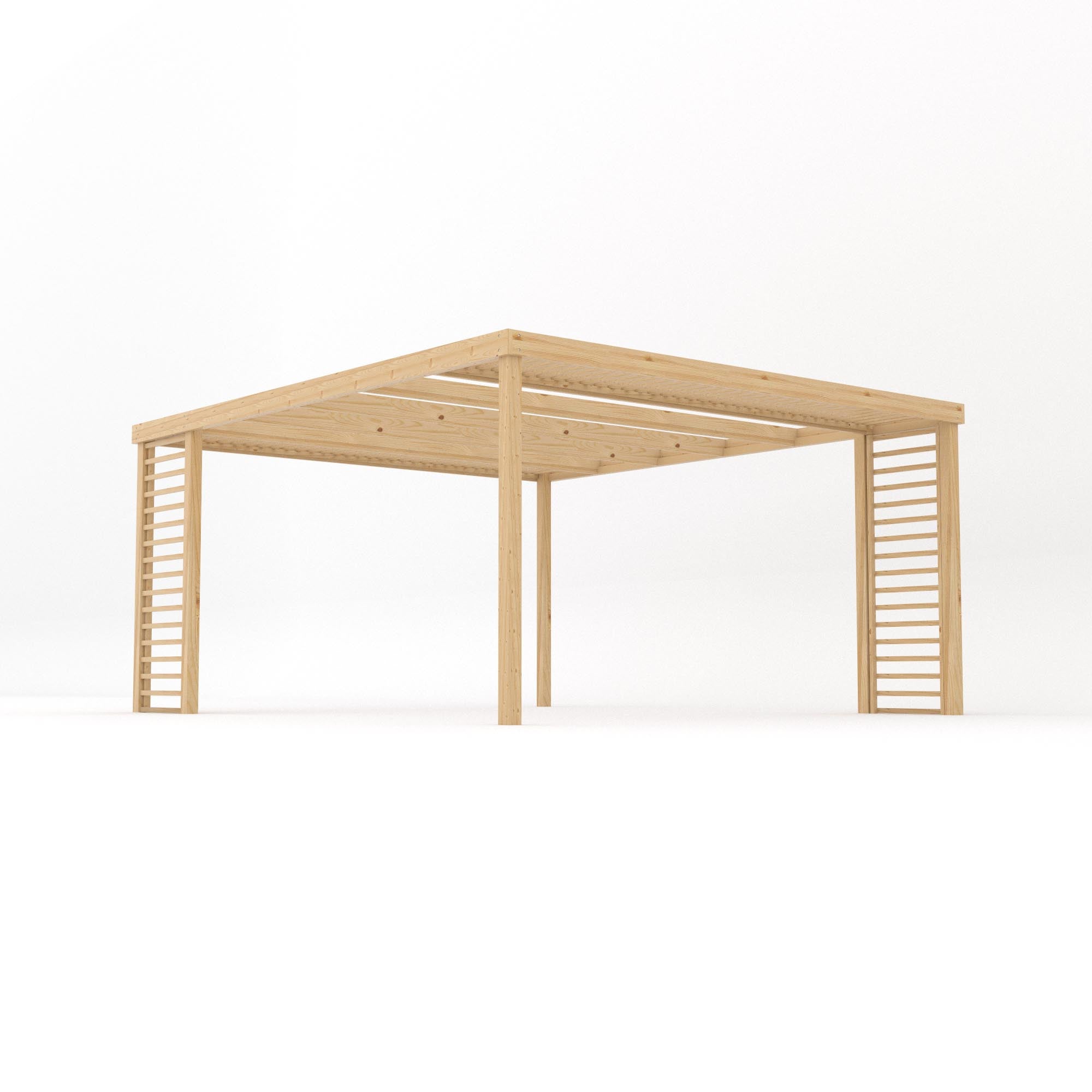 Freestanding Panel Pergola - Light Green - 4.2m Width x 4.8m Length