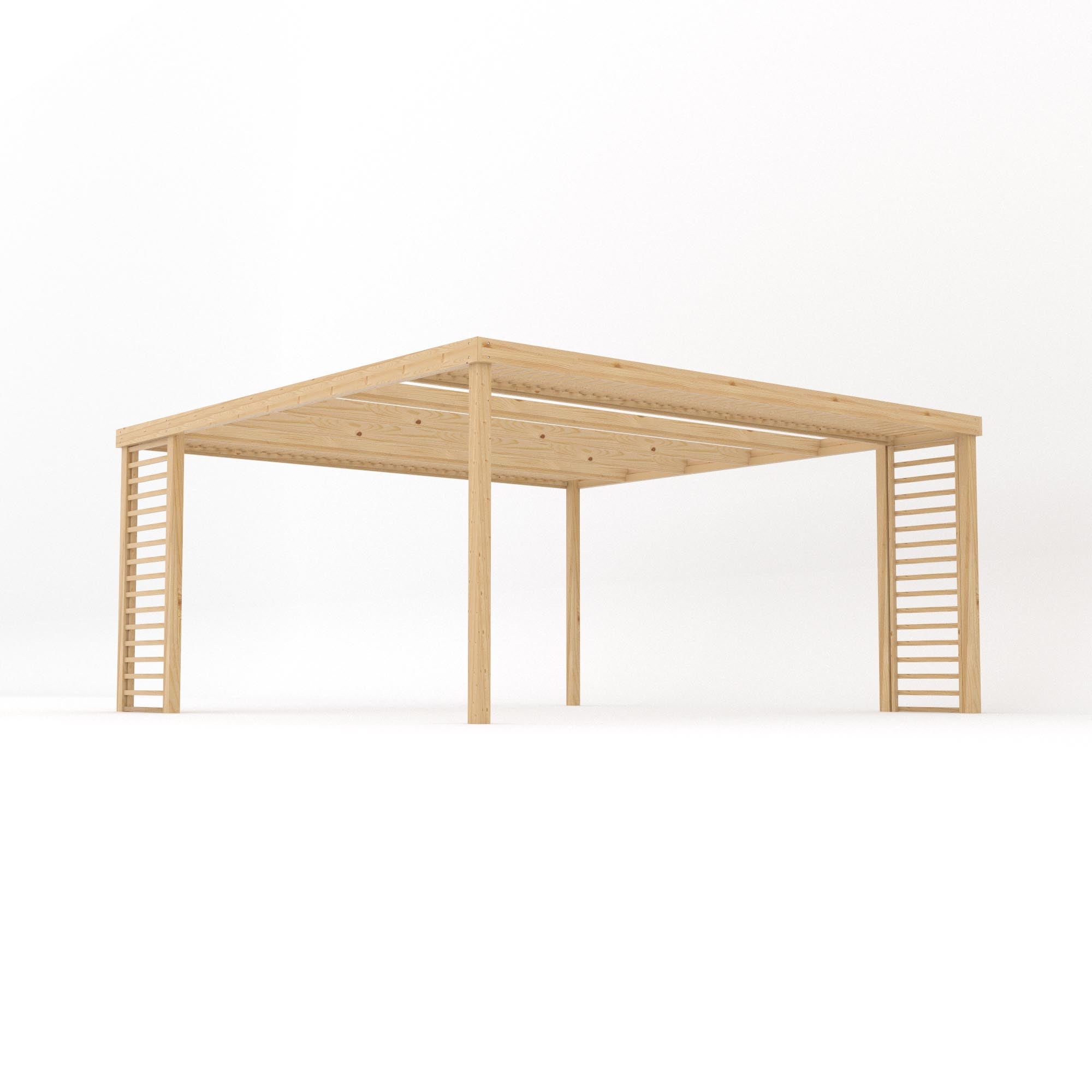 Freestanding Panel Pergola - Light Green - 4.8m Width x 4.8m Length