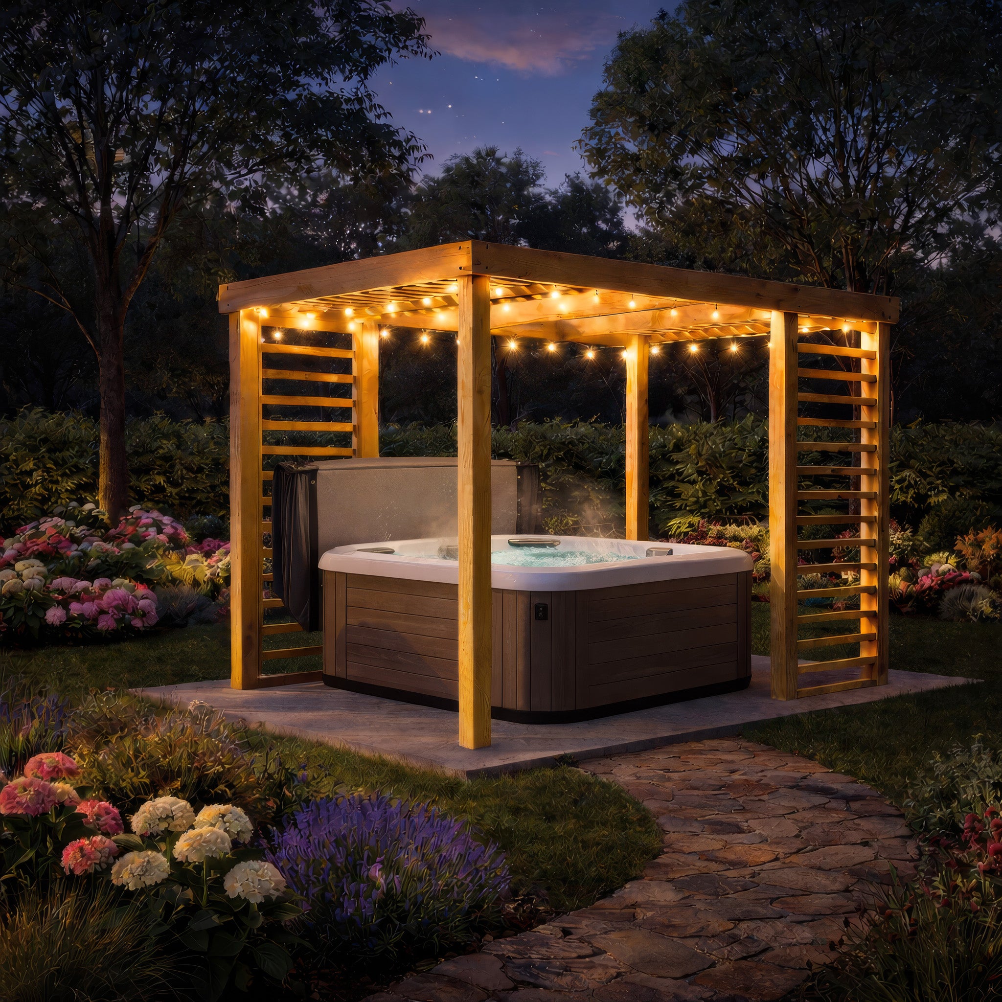 Freestanding Panel Pergola - Light Green - 3m Width x 3.6m Length