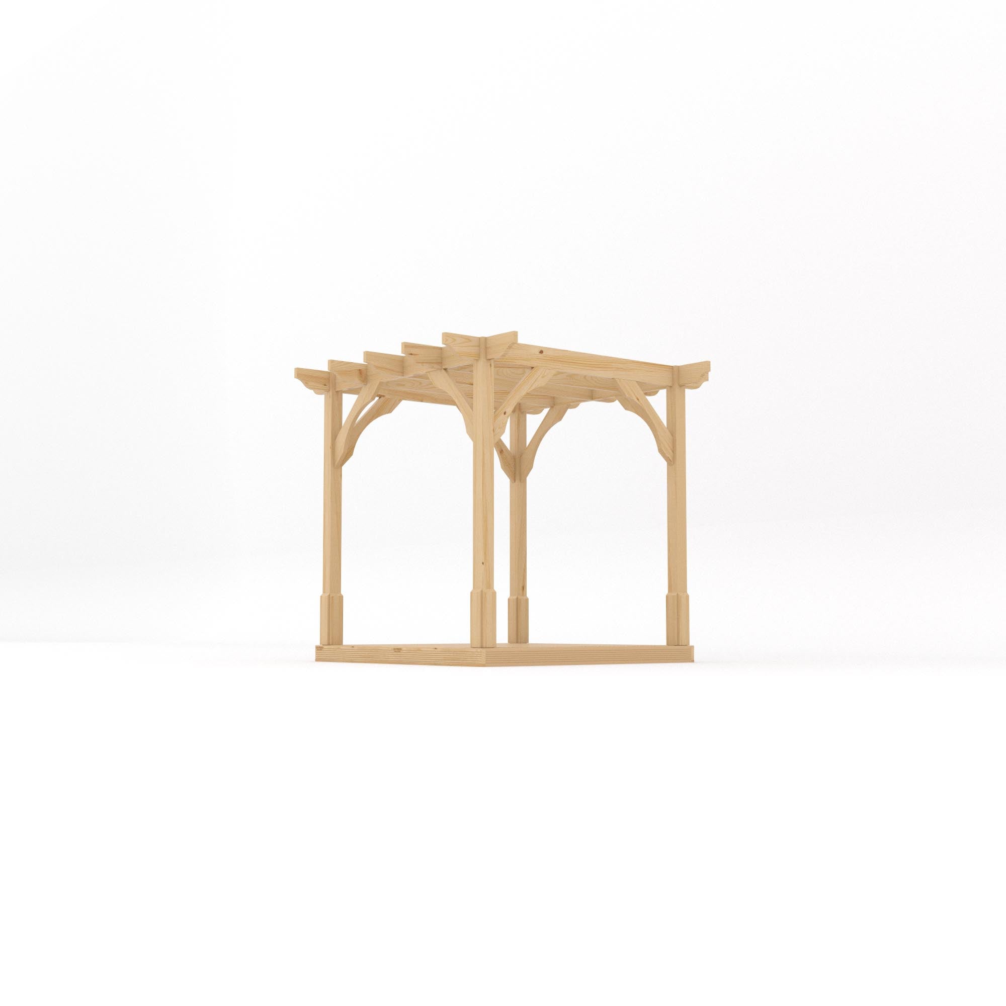 Freestanding Premium Pergola with Decking - Light Green - 2.4m Width x 2.4m Length