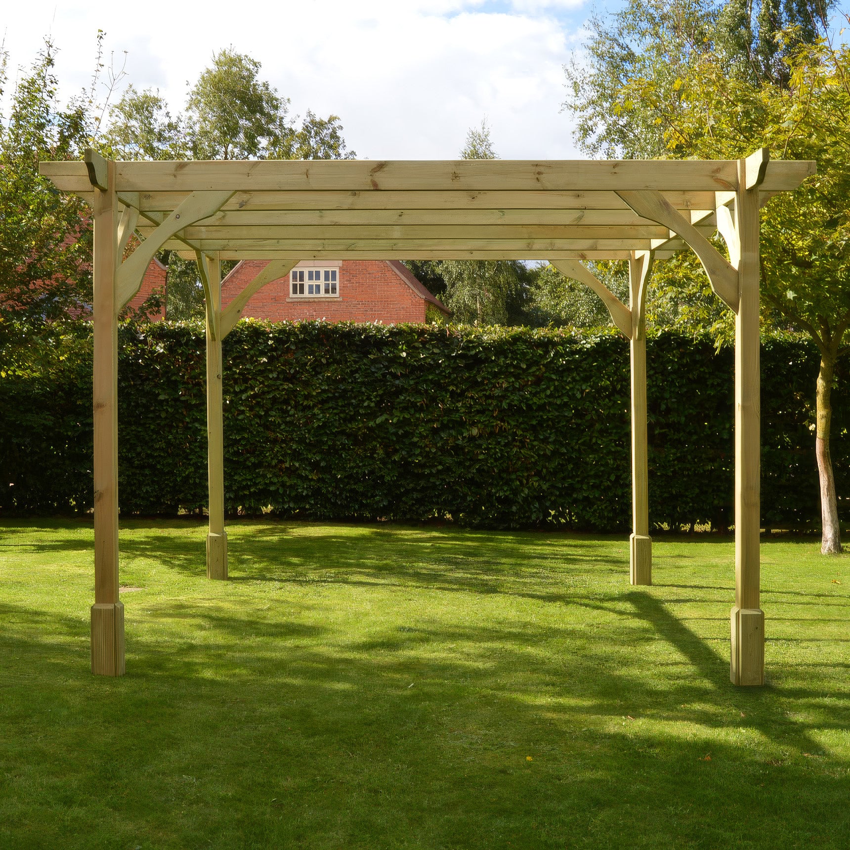 Freestanding Premium Pergola - Light Green - 2.4m Width x 2.4m Length - Clearance Grade