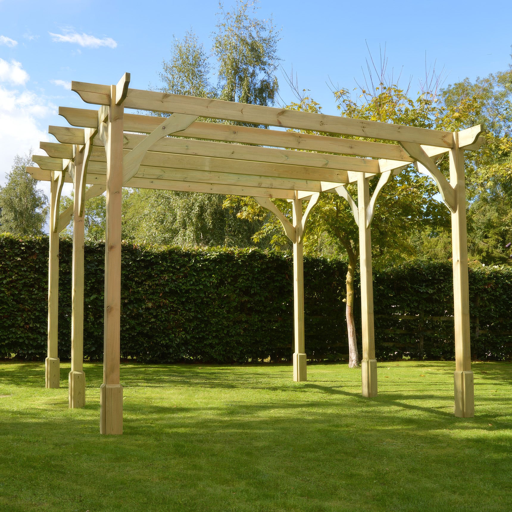 Freestanding Premium Pergola - Light Green - 4.2m Width x 7.2m Length