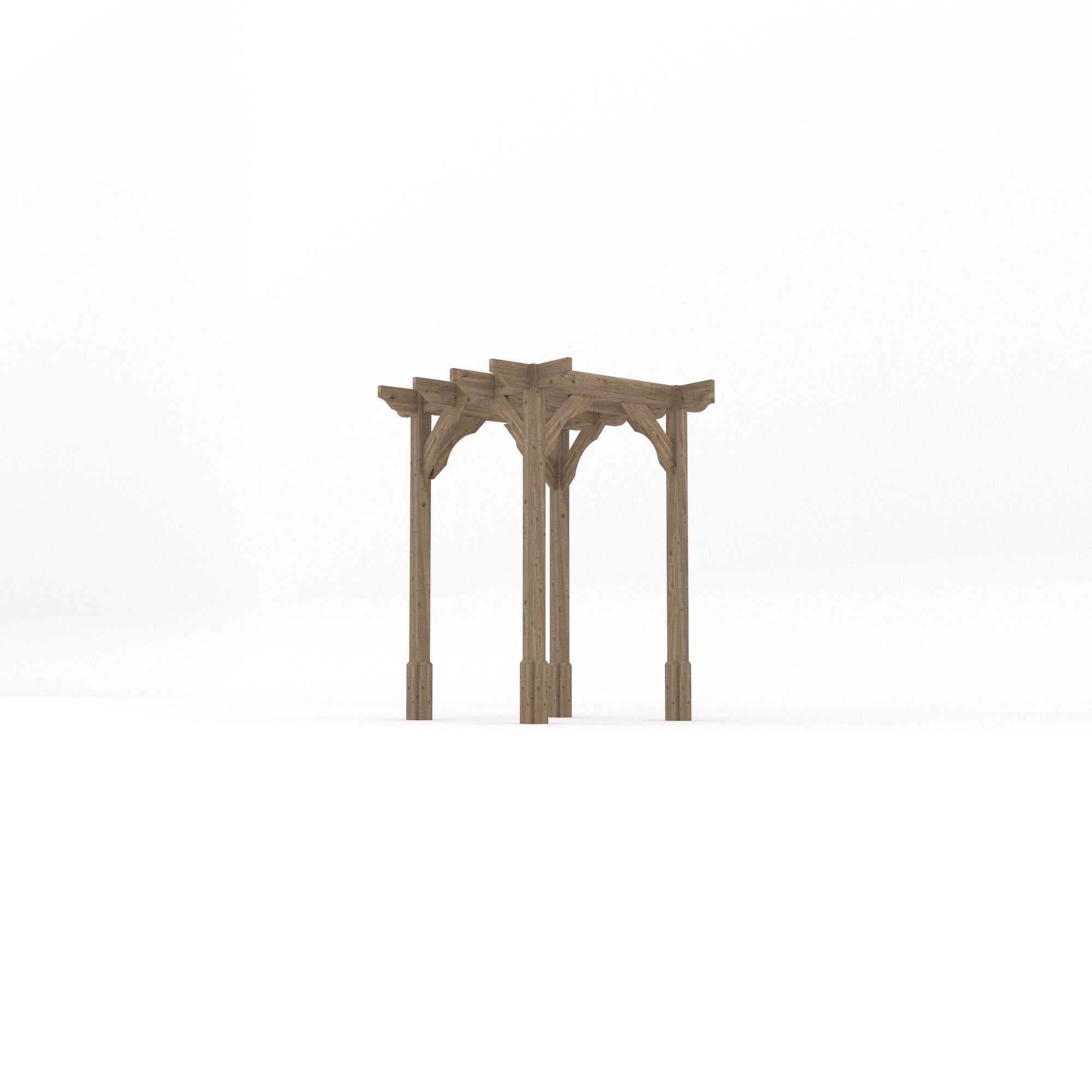 Freestanding Premium Pergola - Rustic Brown - 1.8m Width x 1.8m Length
