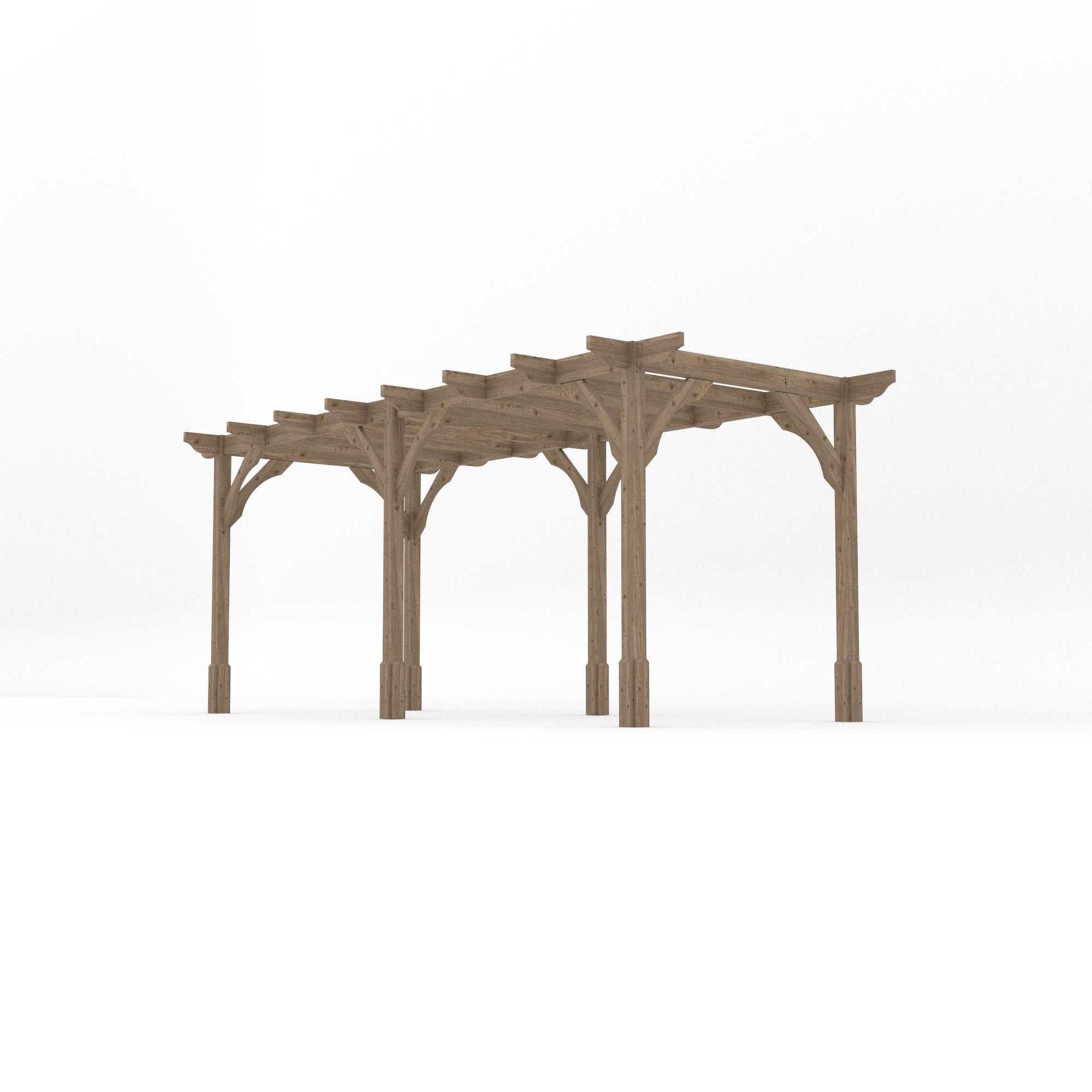 Freestanding Premium Pergola - Rustic Brown - 4.2m Width x 5.4m Length