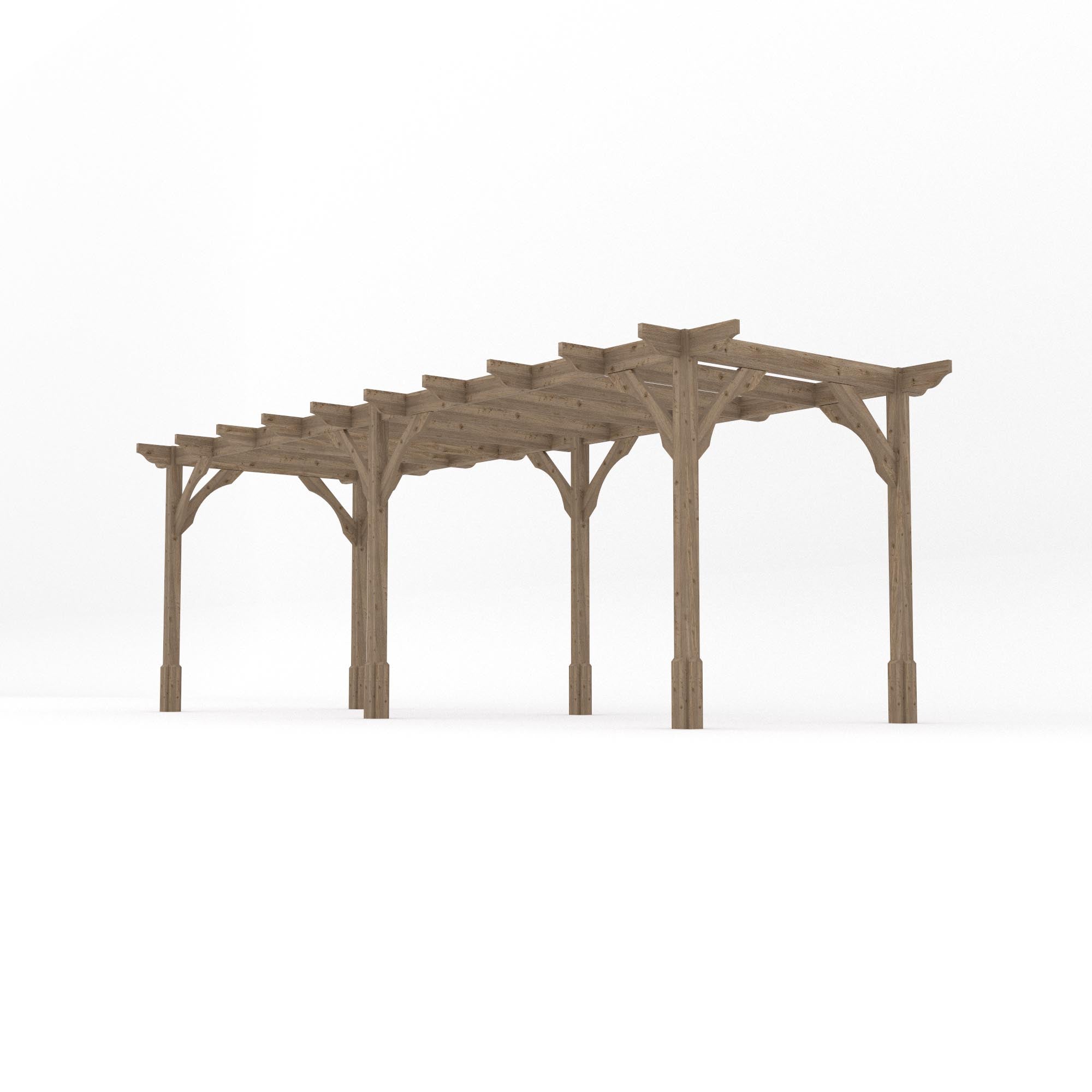 Freestanding Premium Pergola - Rustic Brown - 4.2m Width x 6.6m Length