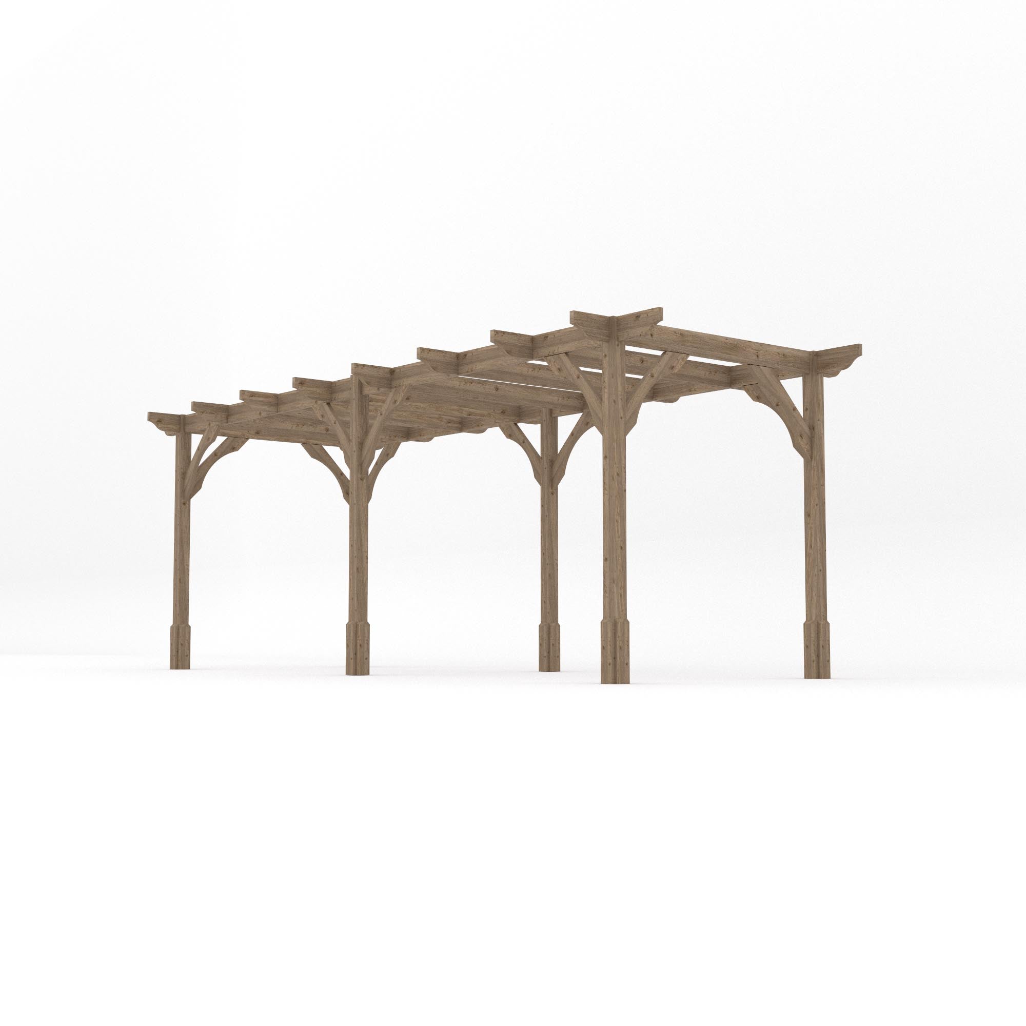 Freestanding Premium Pergola - Rustic Brown - 4.2m Width x 6m Length