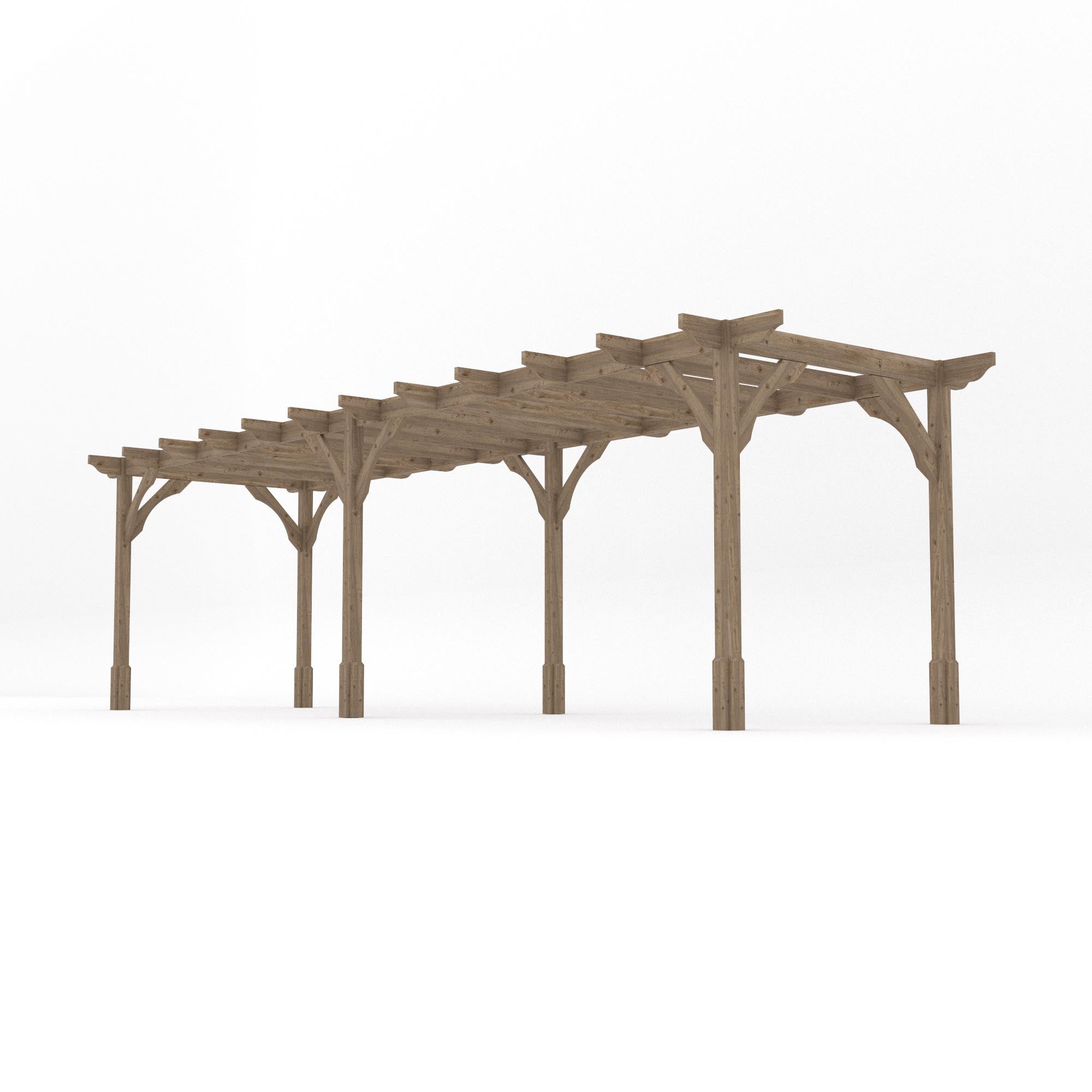 Freestanding Premium Pergola - Rustic Brown - 4.2m Width x 7.8m Length
