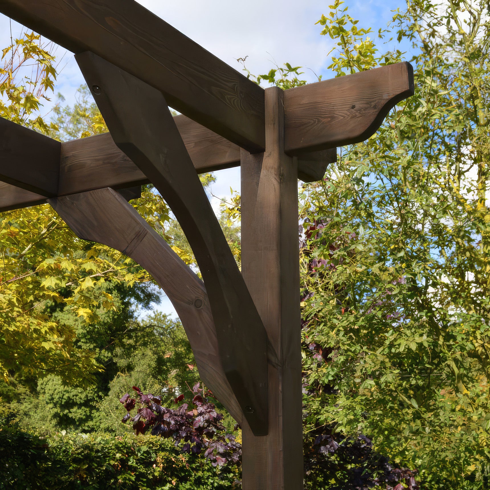 Freestanding Premium Pergola - Rustic Brown - 4.8m Width x 4.8m Length - Clearance Grade