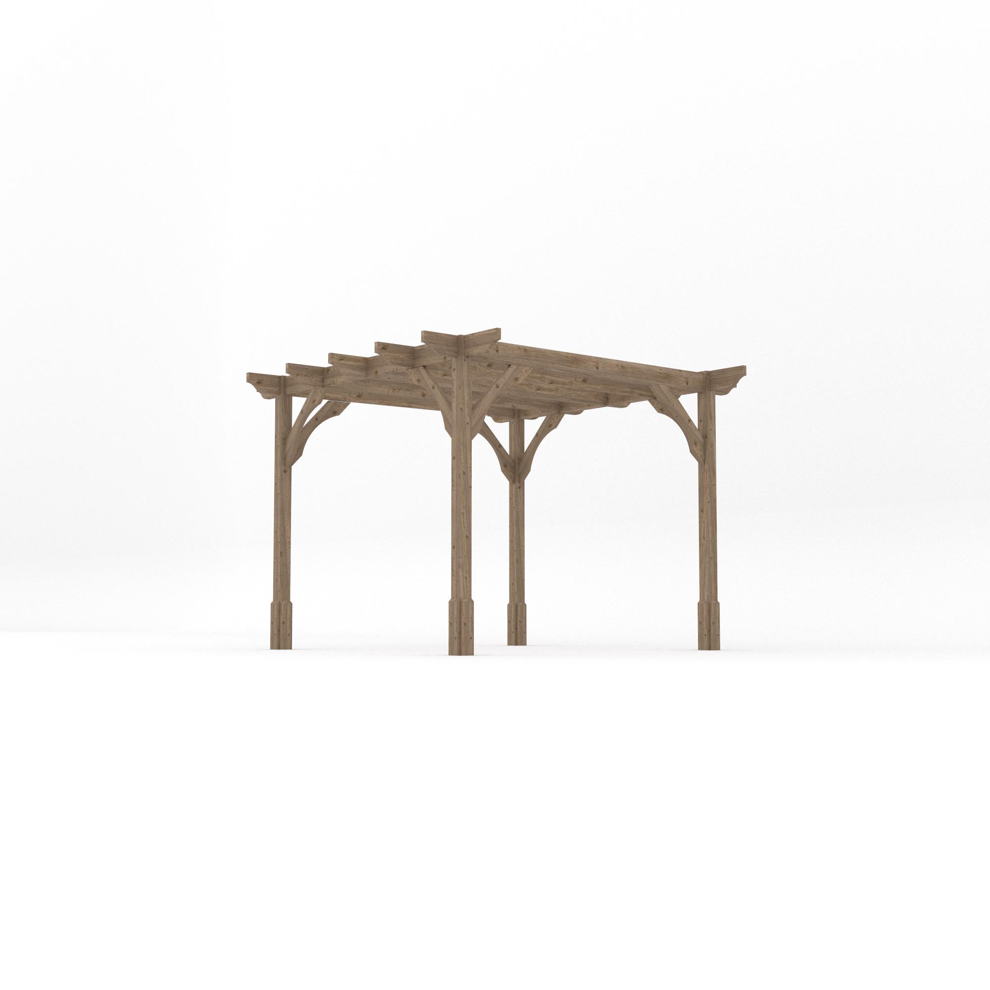 Freestanding Premium Pergola - Rustic Brown - 3m Width x 3m Length - Clearance Grade