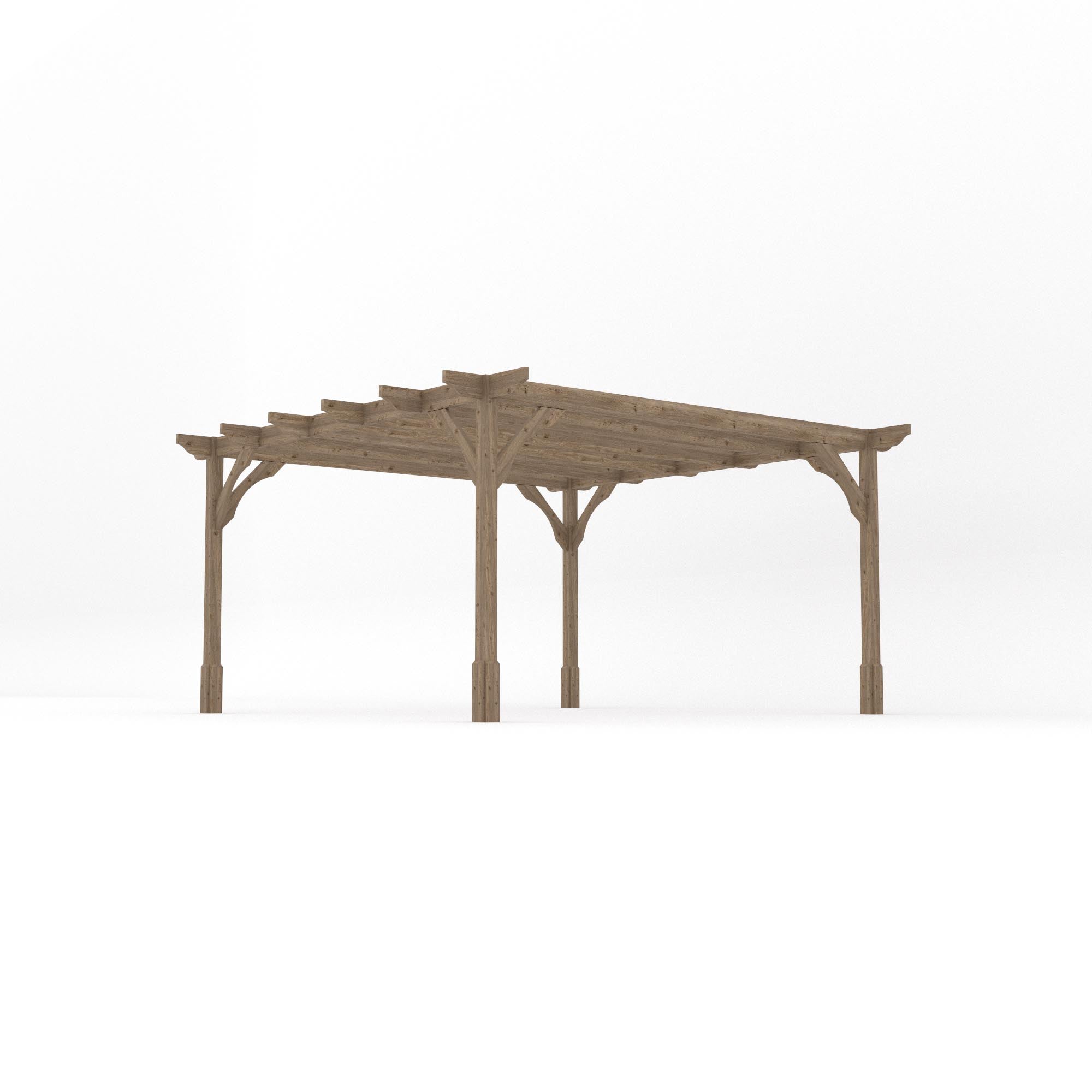Freestanding Premium Pergola - Rustic Brown - 4.2m Width x 4.2m Length - Clearance Grade