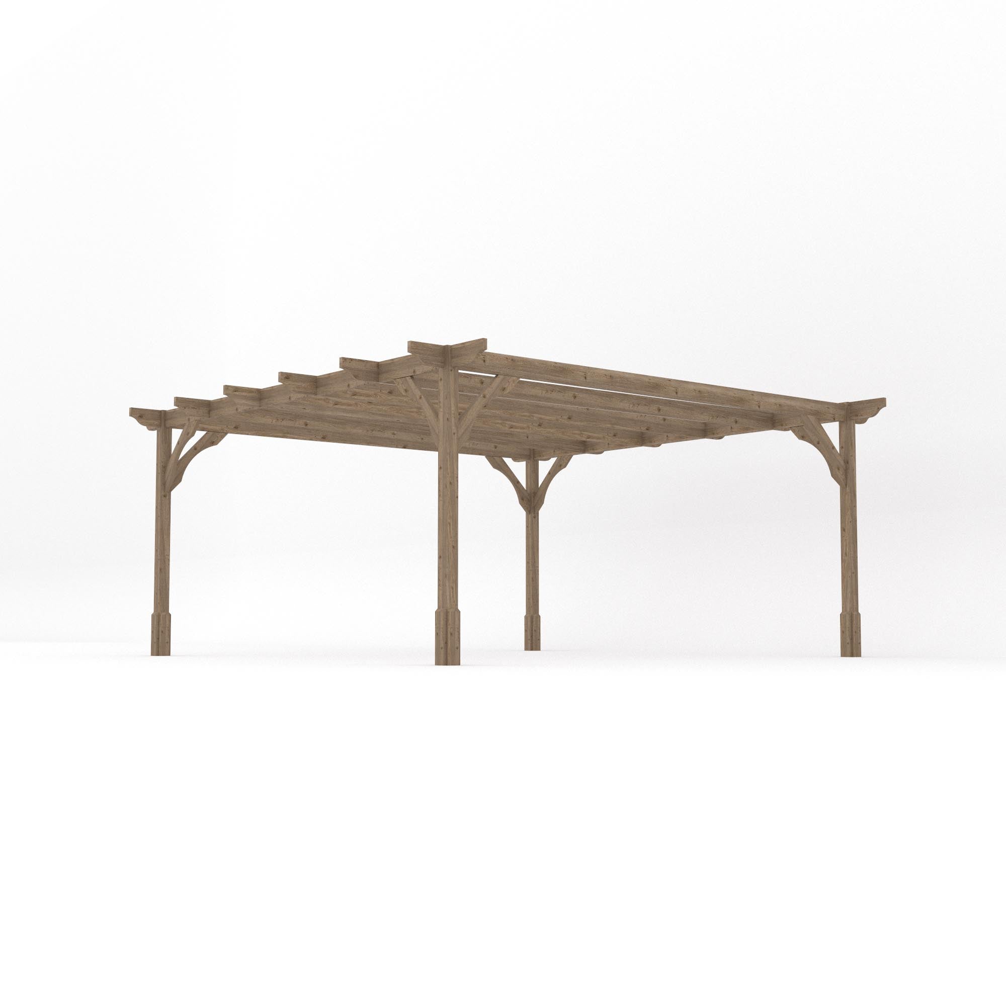 Freestanding Premium Pergola - Rustic Brown - 4.8m Width x 4.8m Length - Clearance Grade