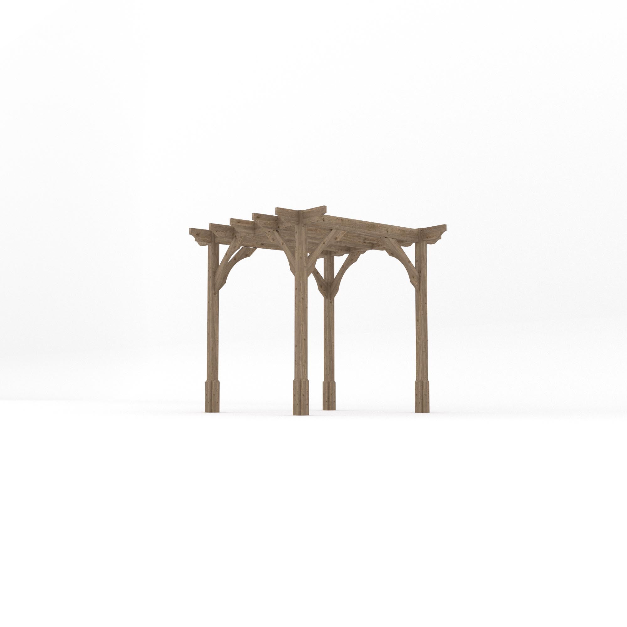 Freestanding Premium Pergola - Rustic Brown - 2.4m Width x 2.4m Length - Clearance Grade