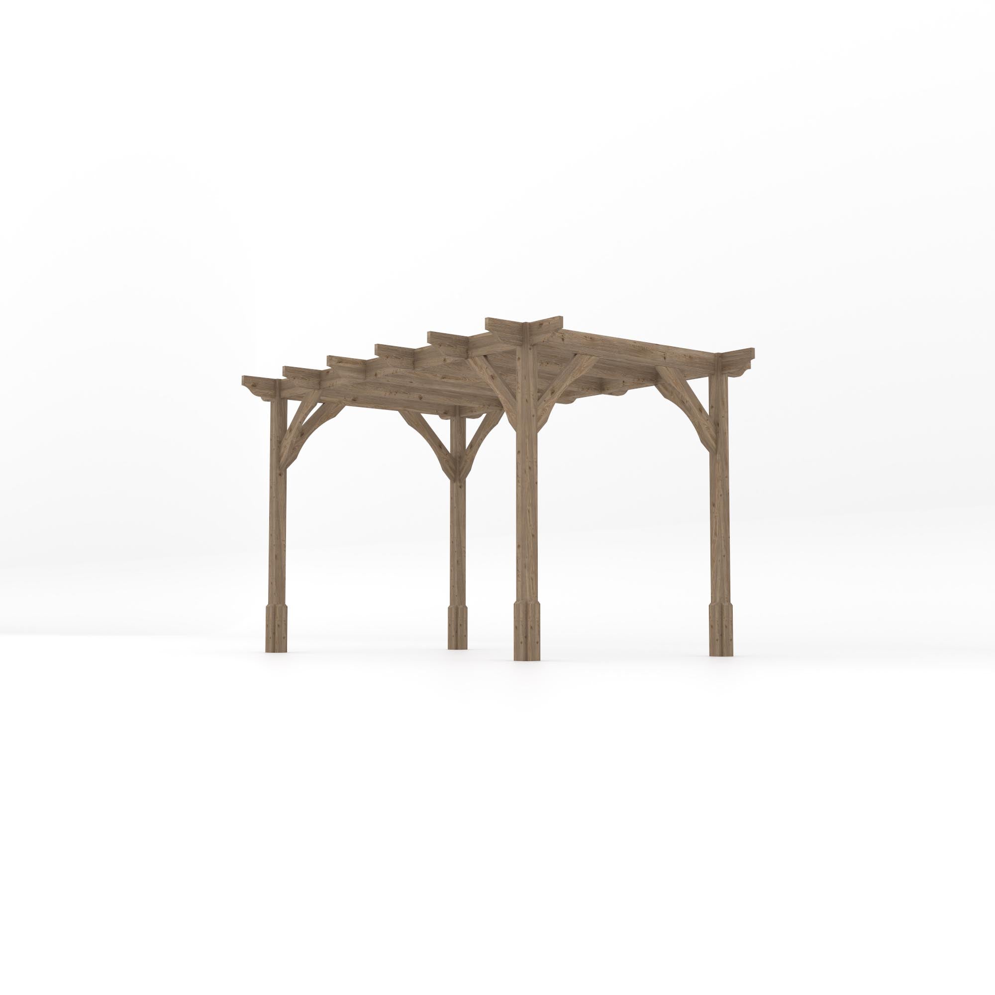 Freestanding Premium Pergola - Rustic Brown - 2.4m Width x 3.6m Length