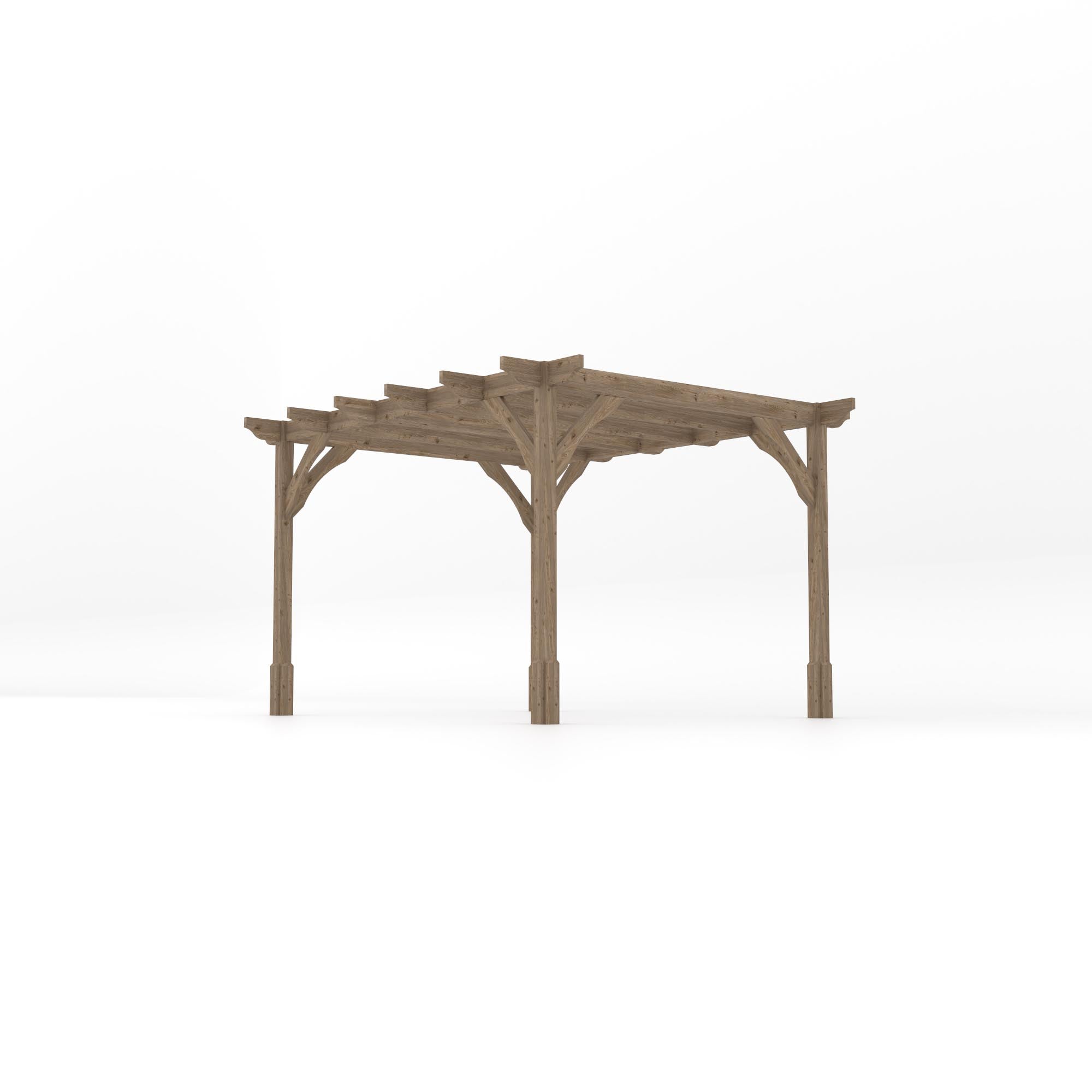 Freestanding Premium Pergola - Rustic Brown - 3m Width x 3.6m Length
