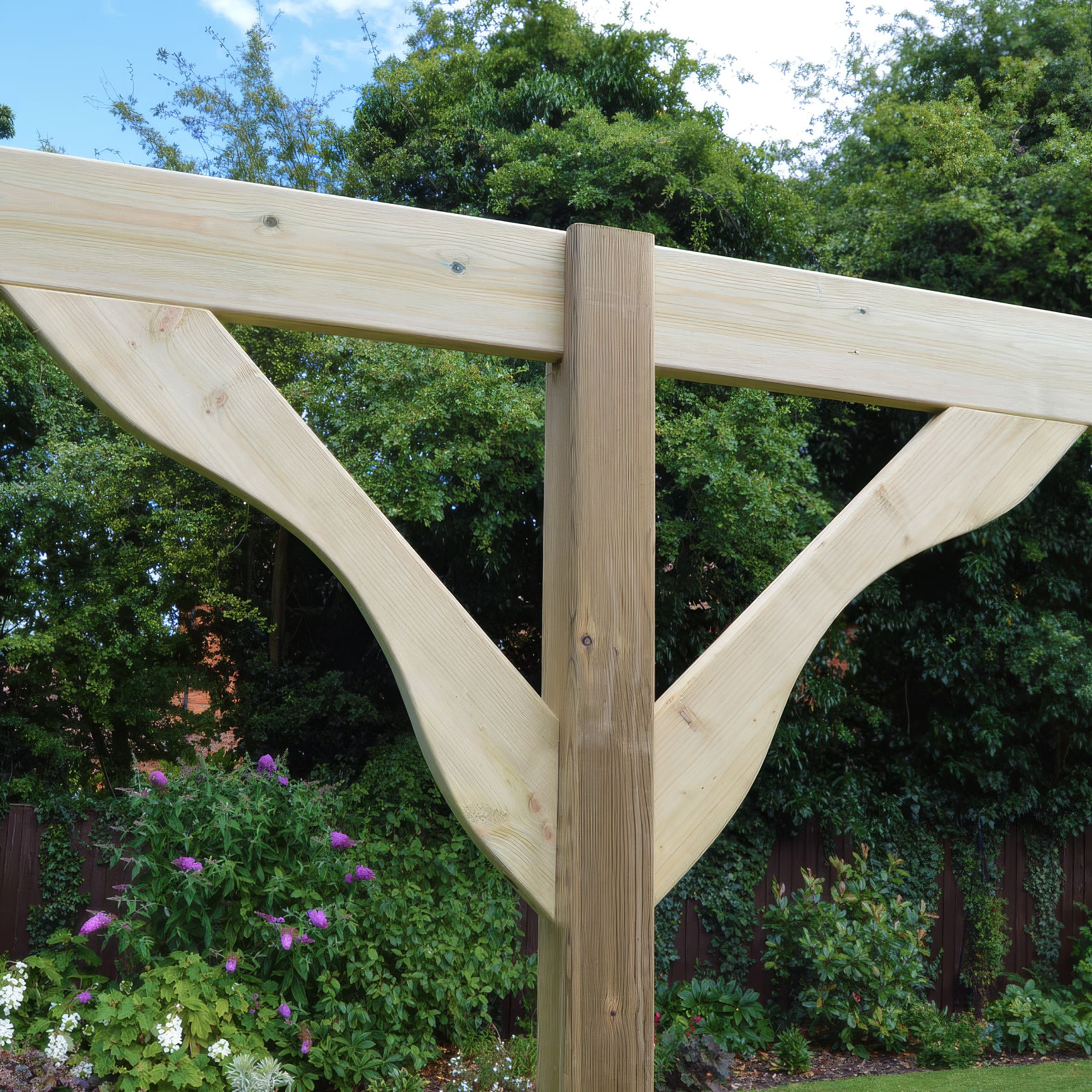 Freestanding Screen Pergola - Light Green - 3.6m Length