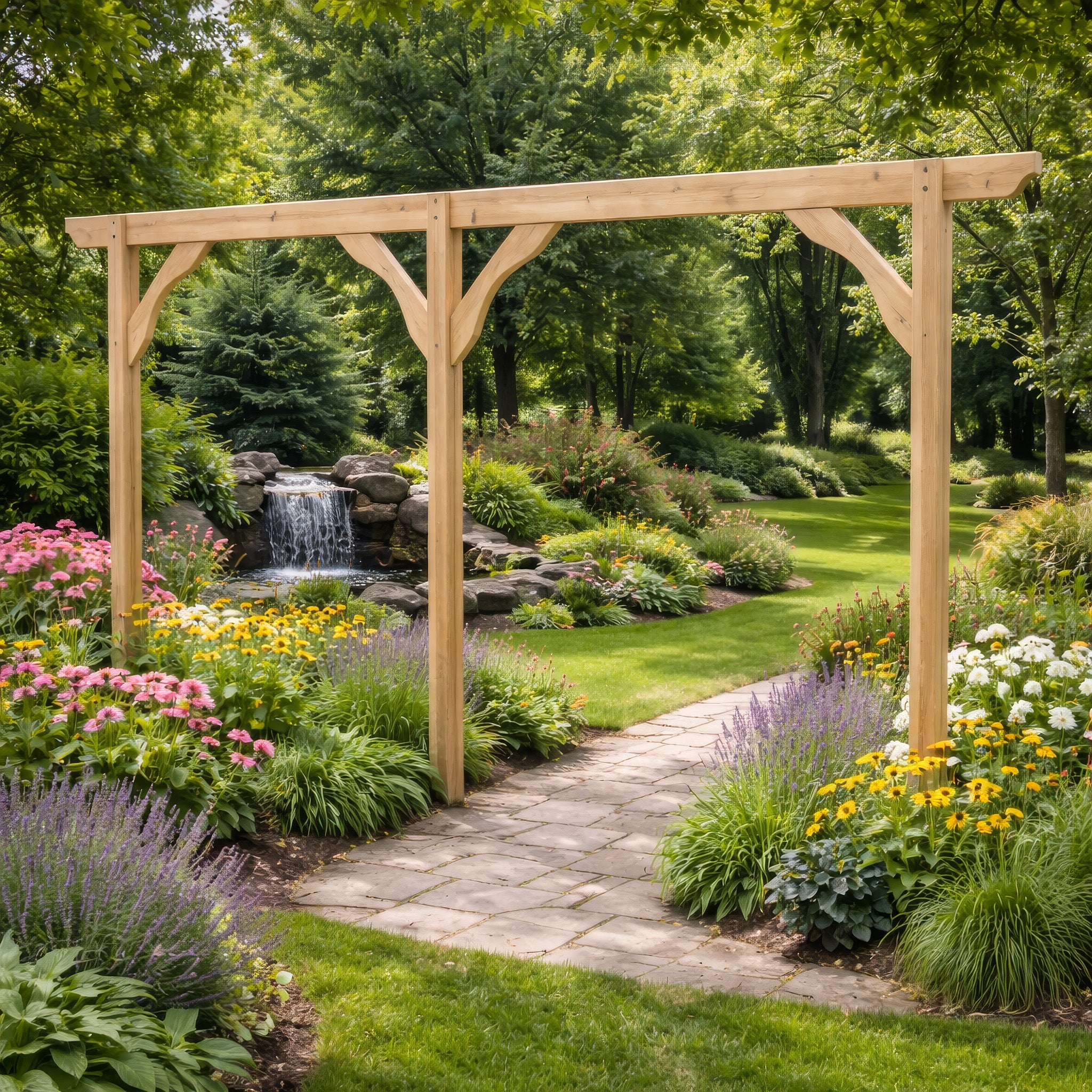 Freestanding Screen Pergola - Light Green - 4.8m Length