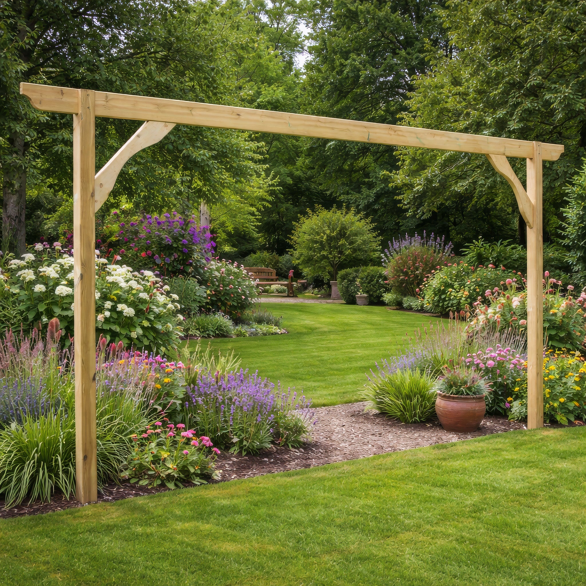 Freestanding Screen Pergola - Light Green - 2.4m Length