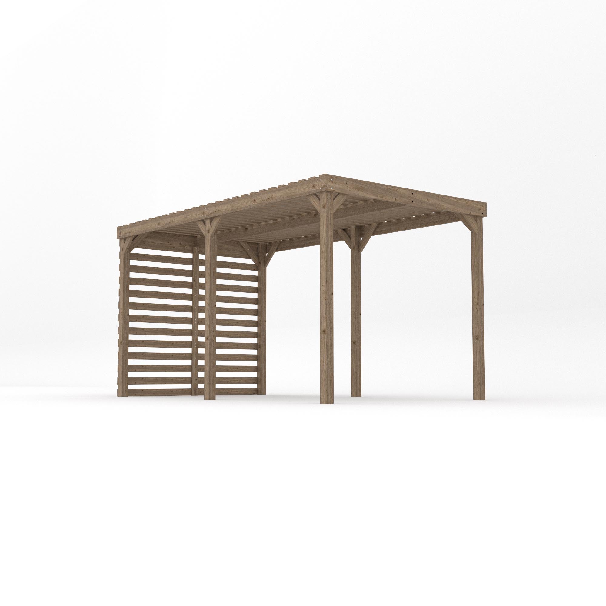 Freestanding Shade Pergola - Rustic Brown - 2.4m Width x 4.2m Length