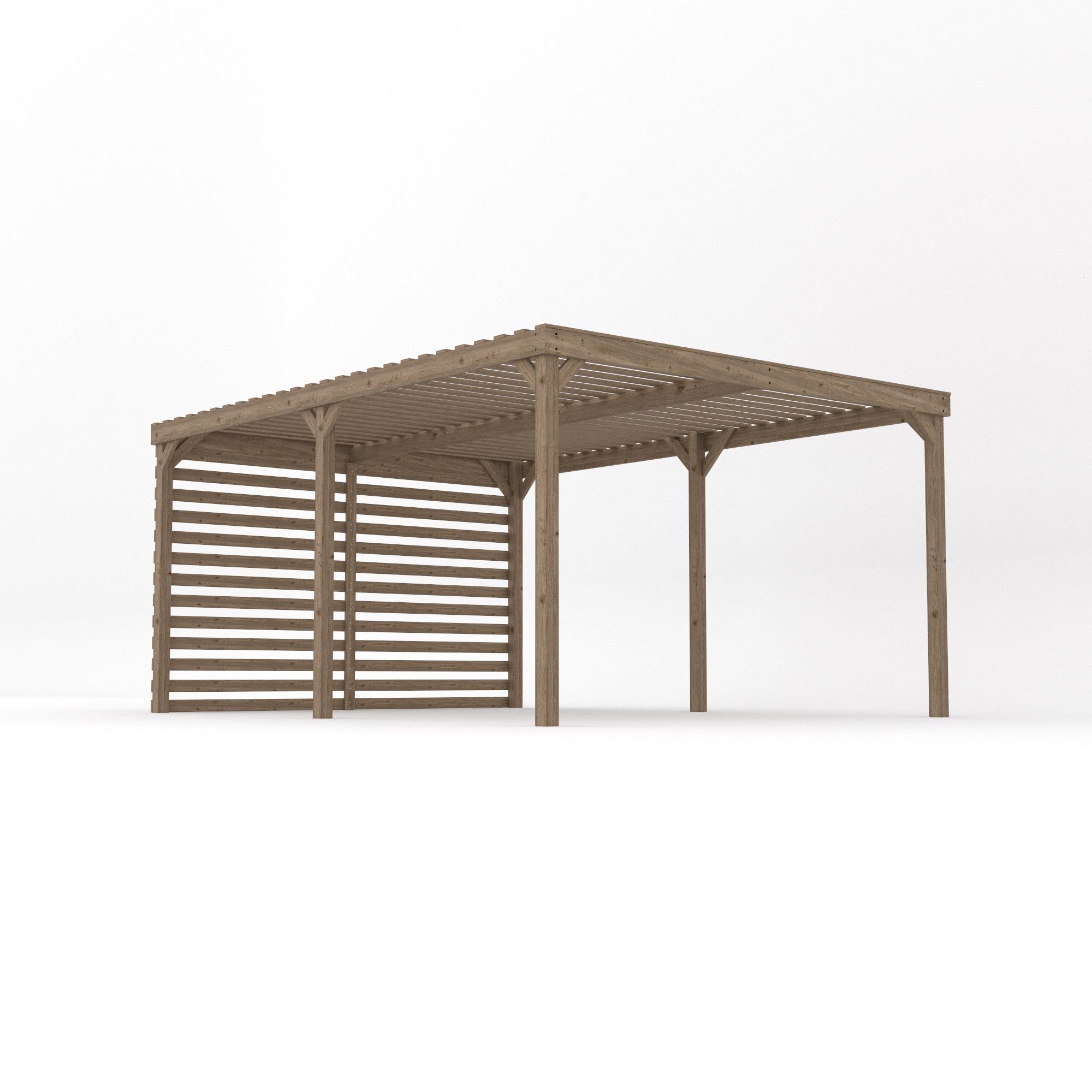 Freestanding Shade Pergola - Rustic Brown - 3.6m Width x 4.8m Length