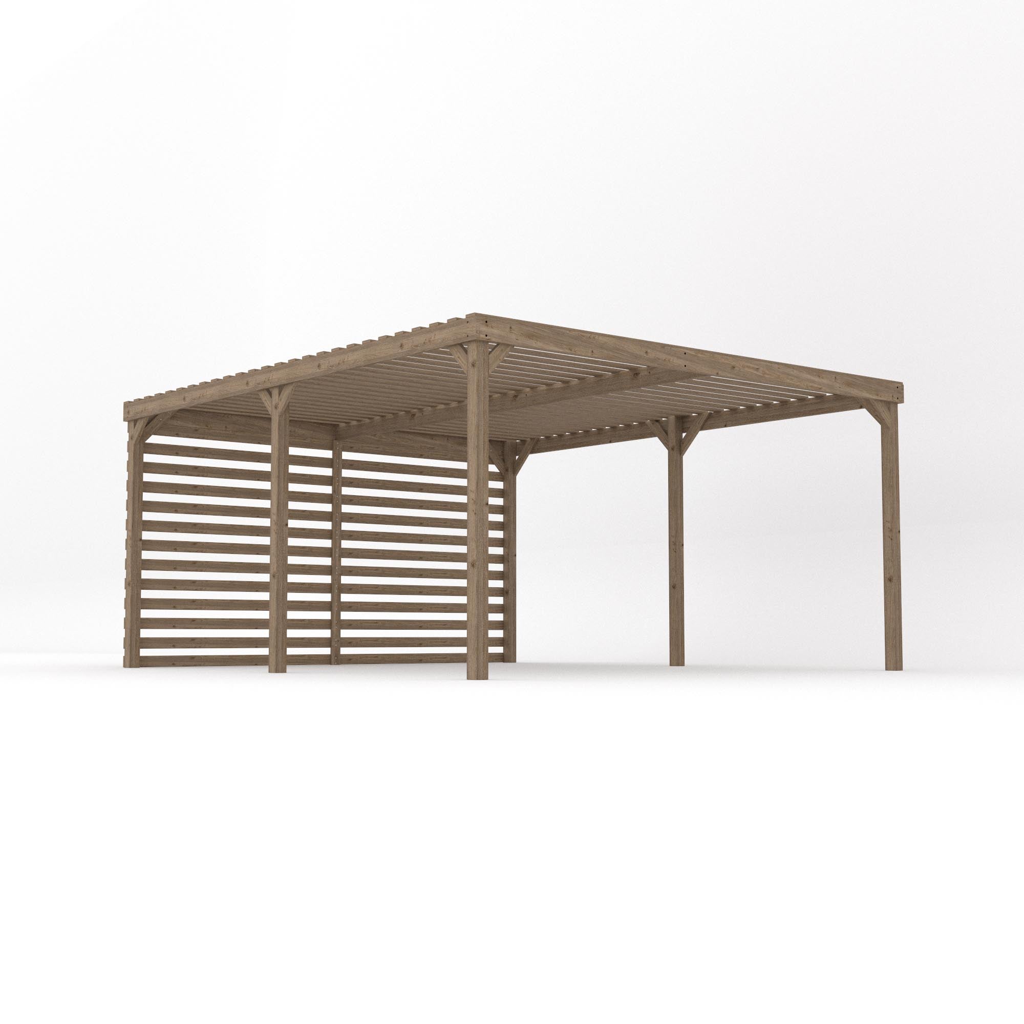 Freestanding Shade Pergola - Rustic Brown - 4.2m Width x 4.8m Length