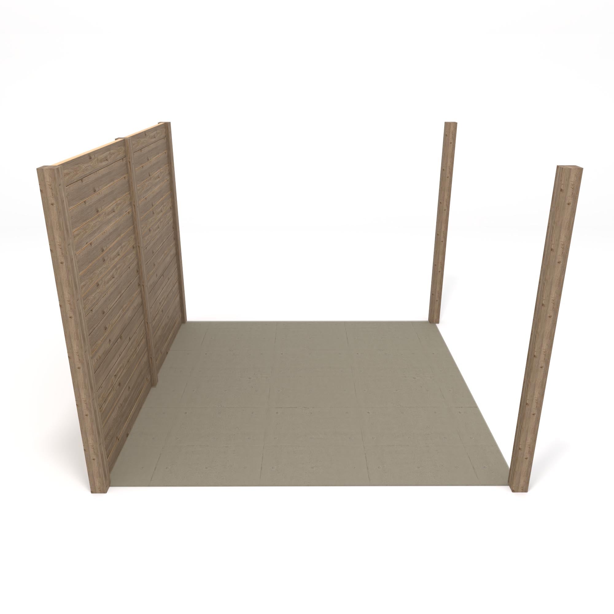 Freestanding Box Pergola - Rustic Brown - 3m Width x 3m Length - Clearance Grade