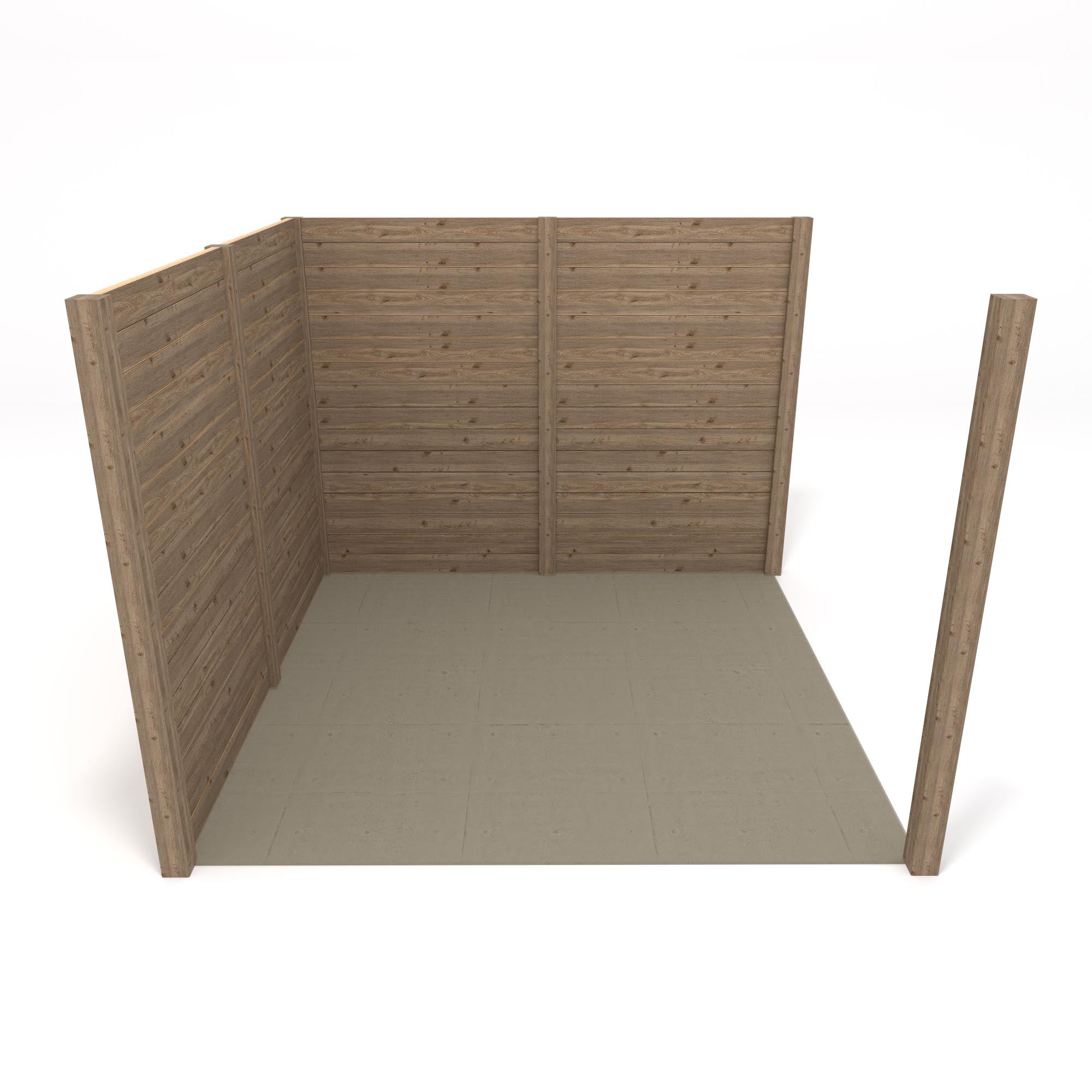 Freestanding Box Pergola - Rustic Brown - 3m Width x 3m Length - Clearance Grade