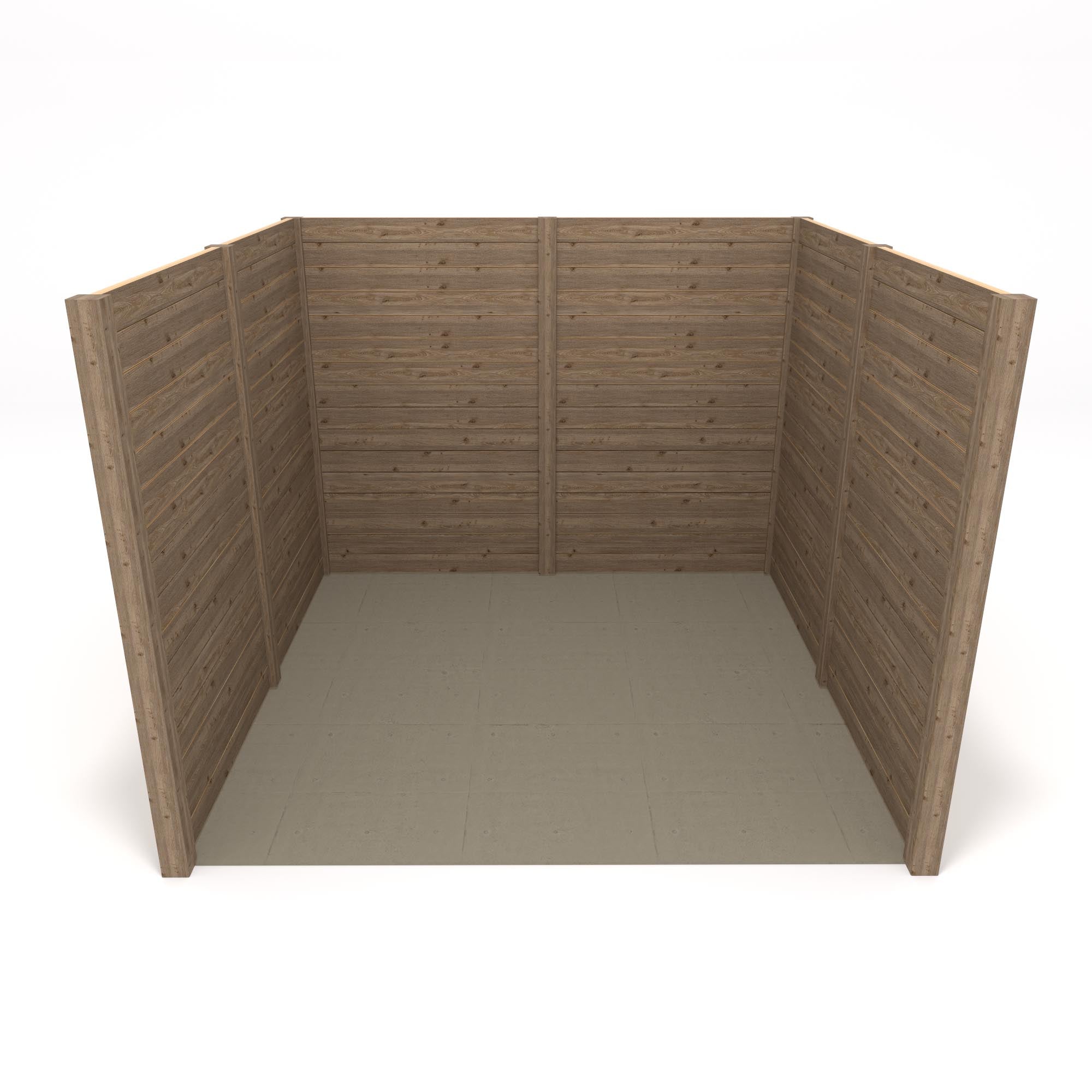 Freestanding Box Pergola - Rustic Brown - 3m Width x 3m Length - Clearance Grade