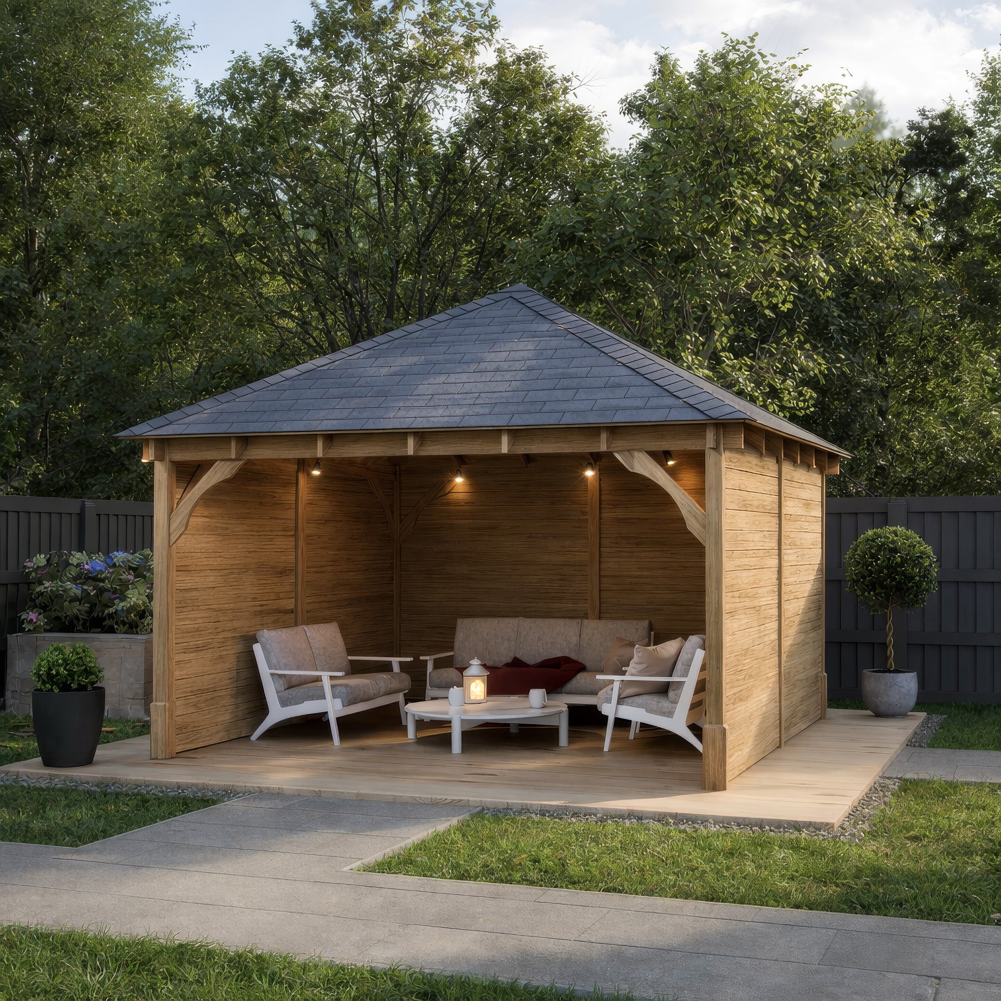 Ayston Apex Gazebo - Light Green - 4m Width x 4m Length