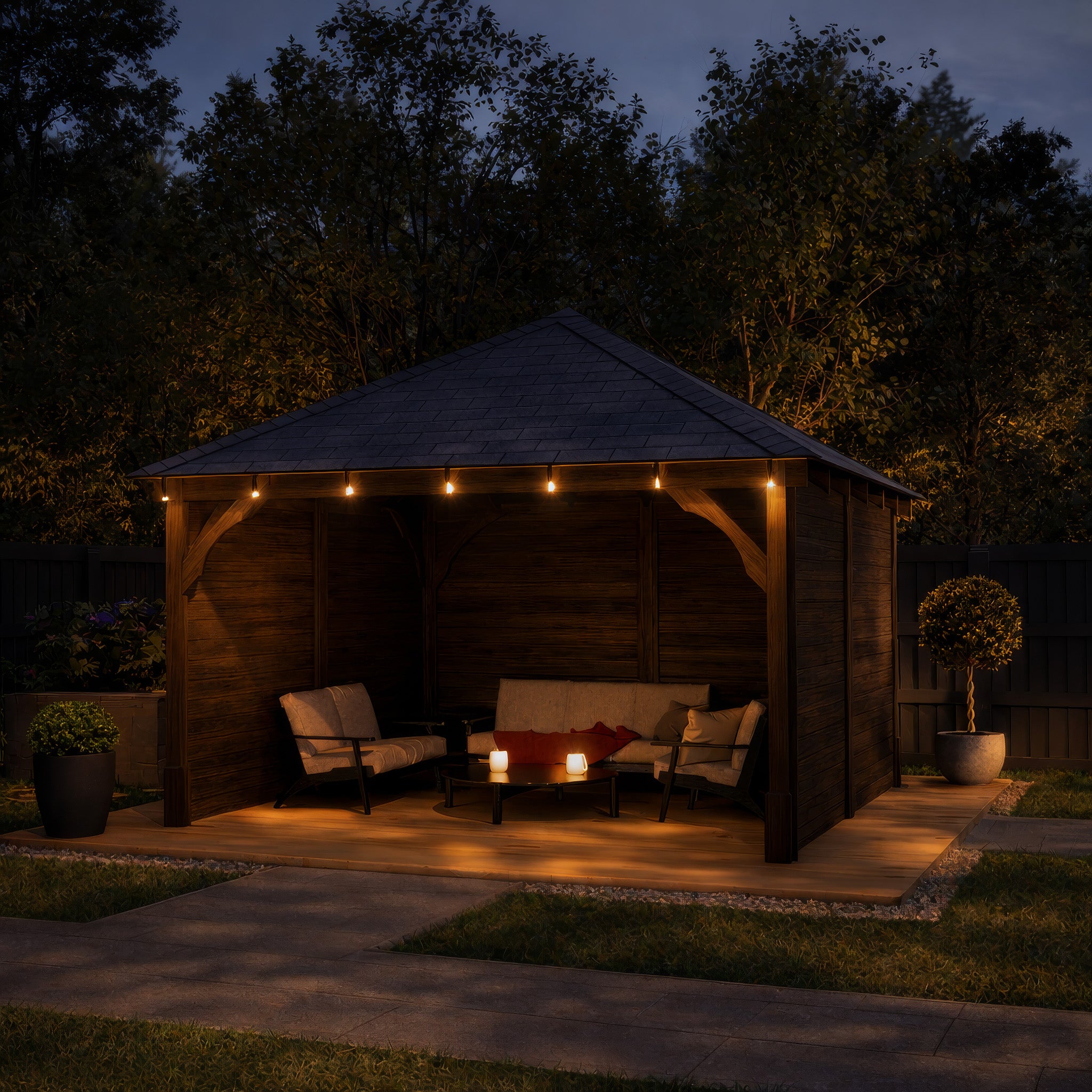Ayston Apex Gazebo - Rustic Brown - 3m Width x 3m Length