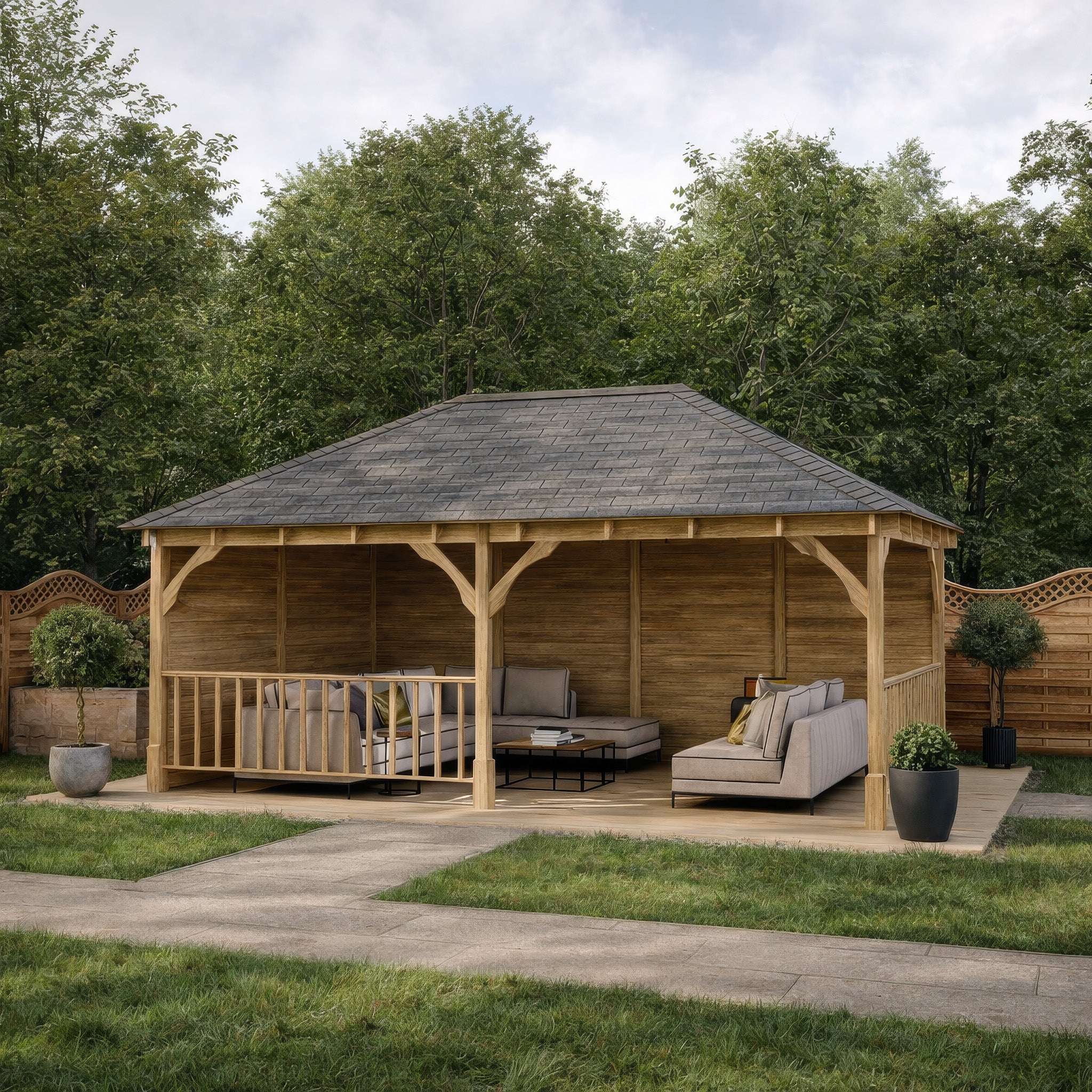 Beaumont Apex Gazebo - Light Green - 3m Width x 5m Length
