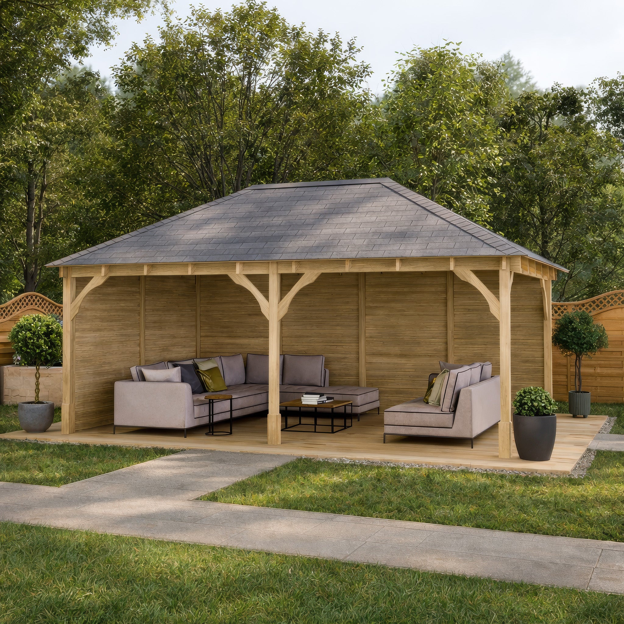 Beaumont Apex Gazebo - Light Green - 3m Width x 5m Length