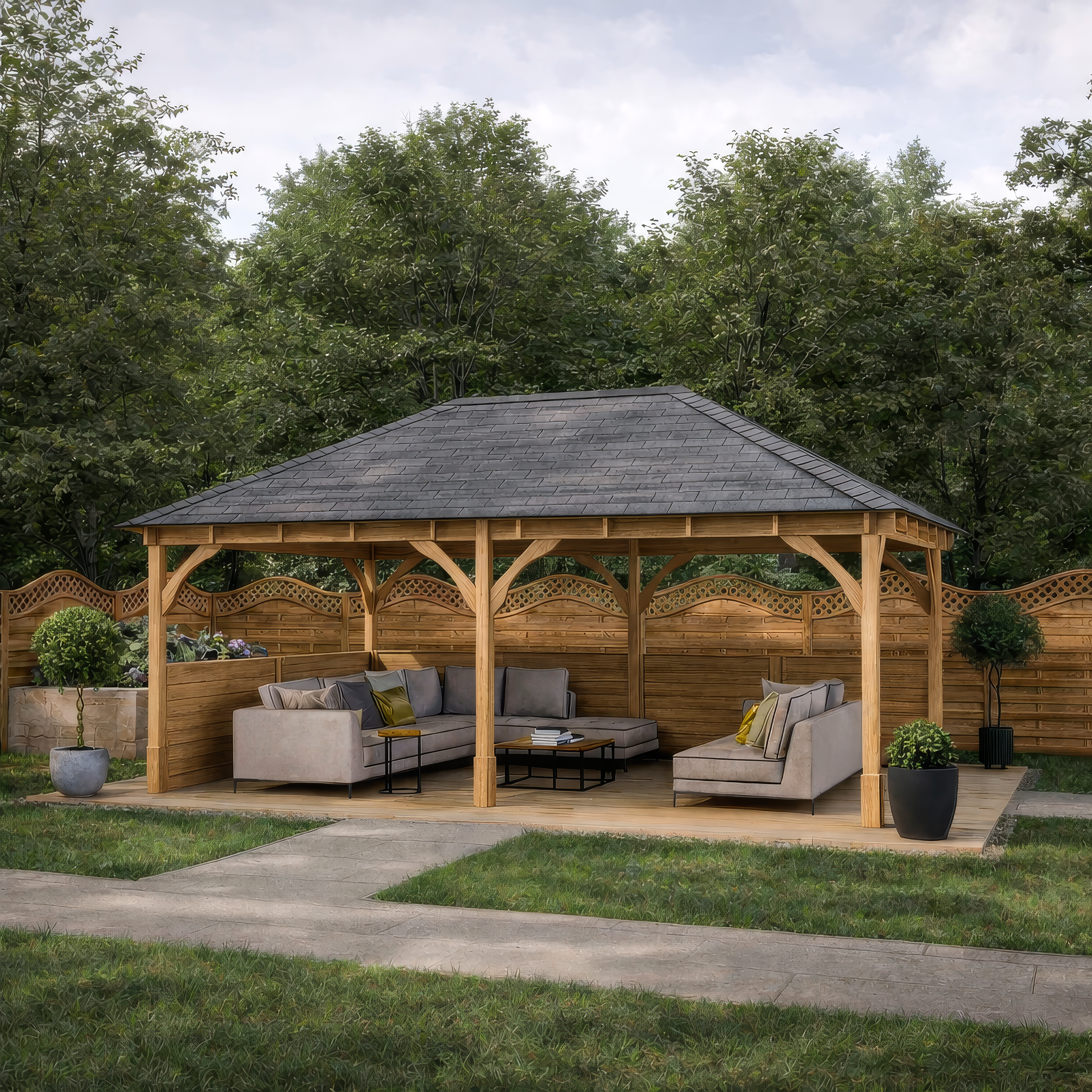 Beaumont Apex Gazebo - Light Green - 3m Width x 5m Length