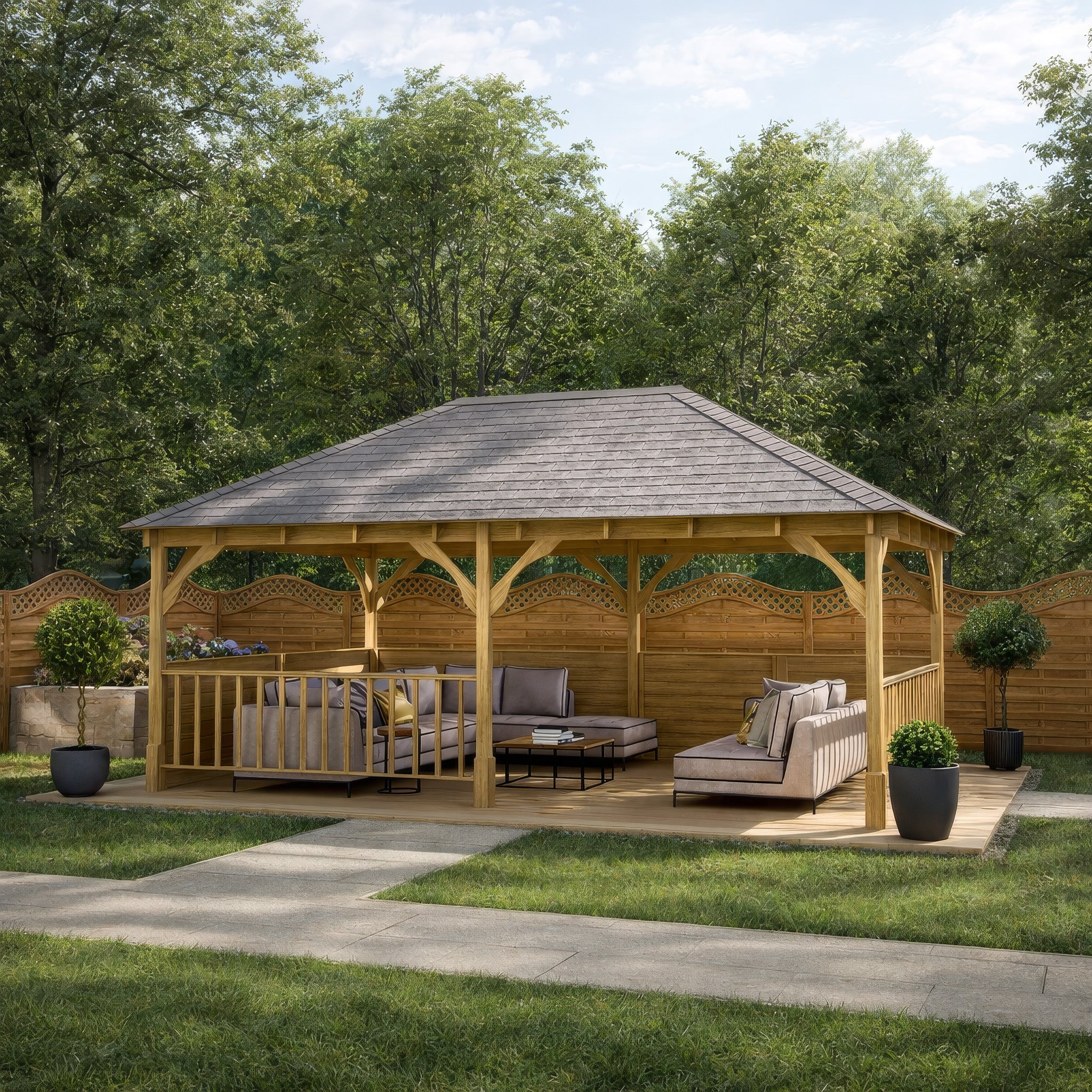 Beaumont Apex Gazebo - Light Green - 3m Width x 5m Length