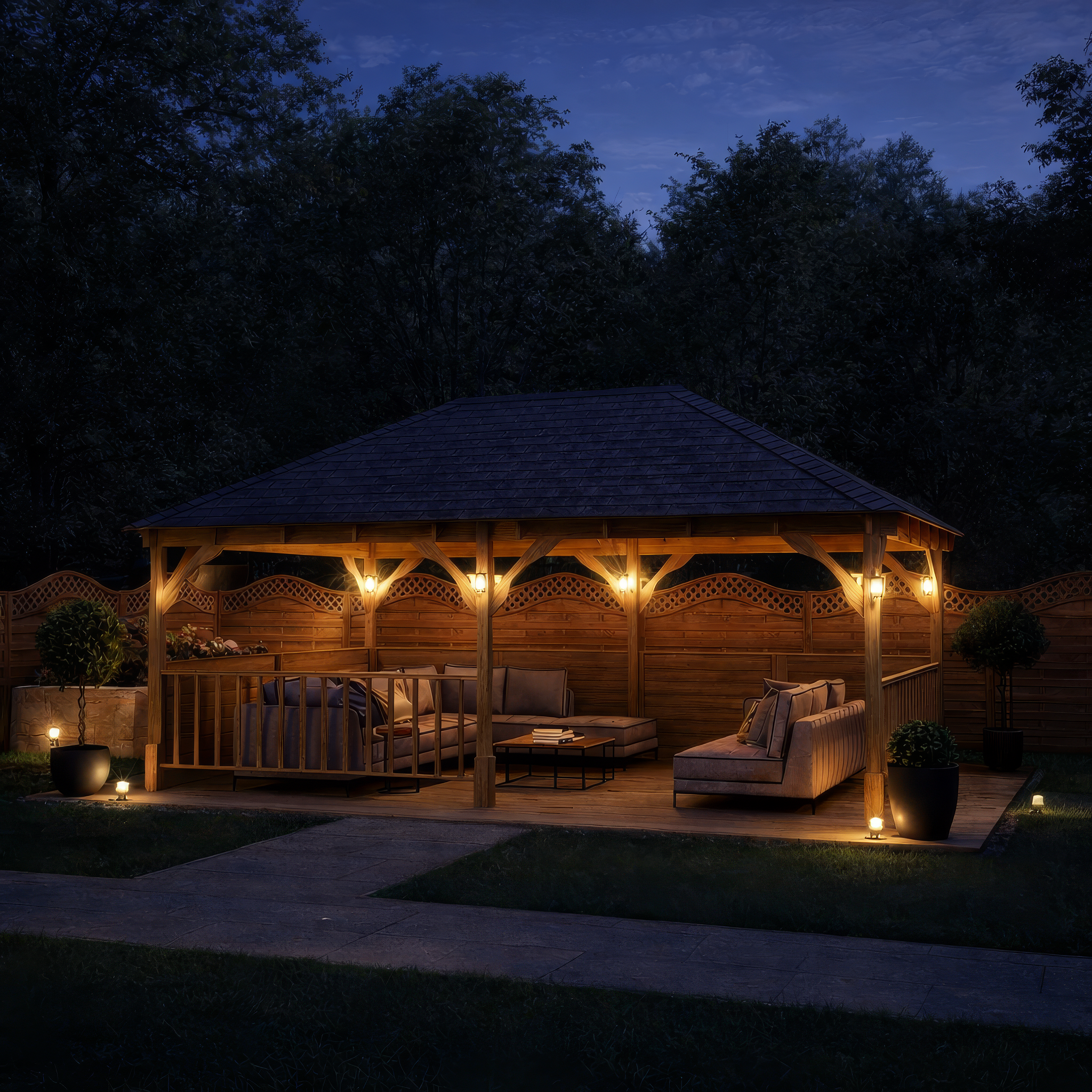 Beaumont Apex Gazebo - Light Green - 3m Width x 5m Length