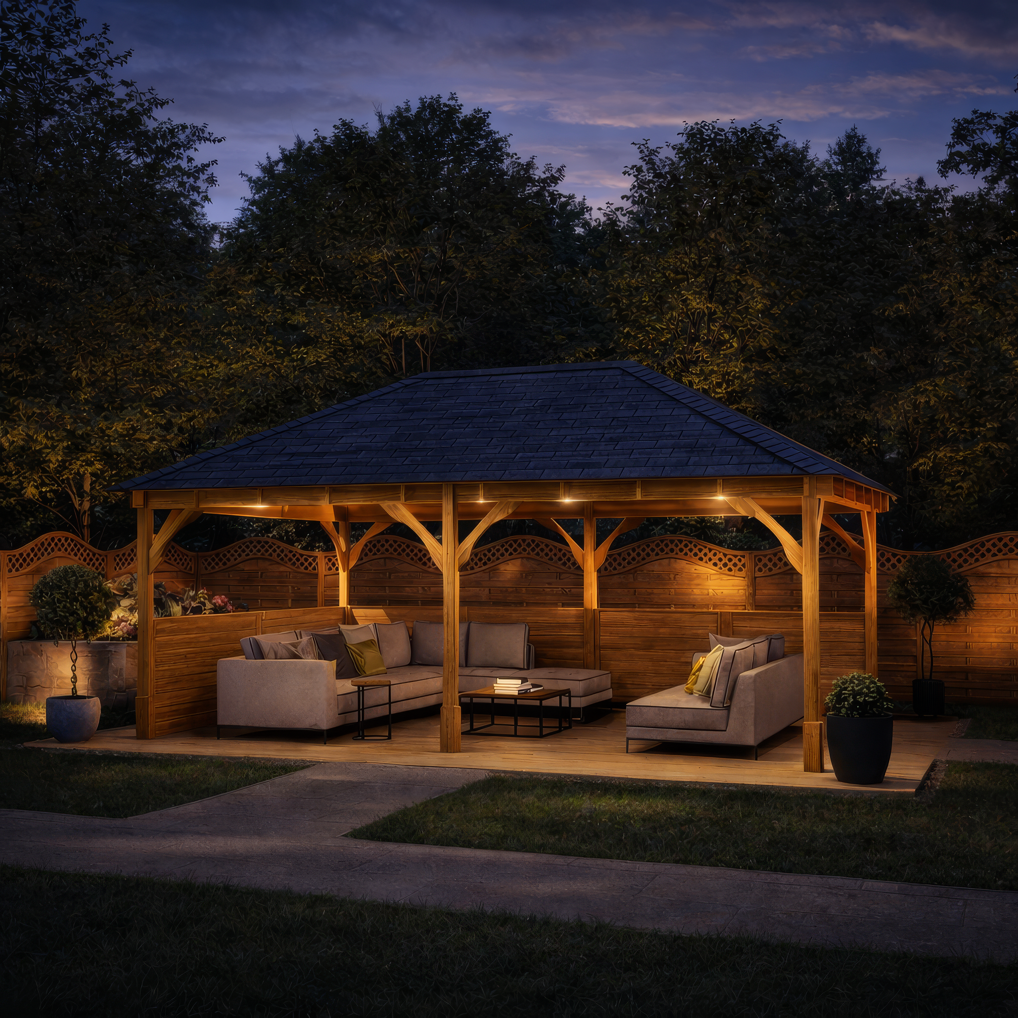 Beaumont Apex Gazebo - Light Green - 3m Width x 5m Length