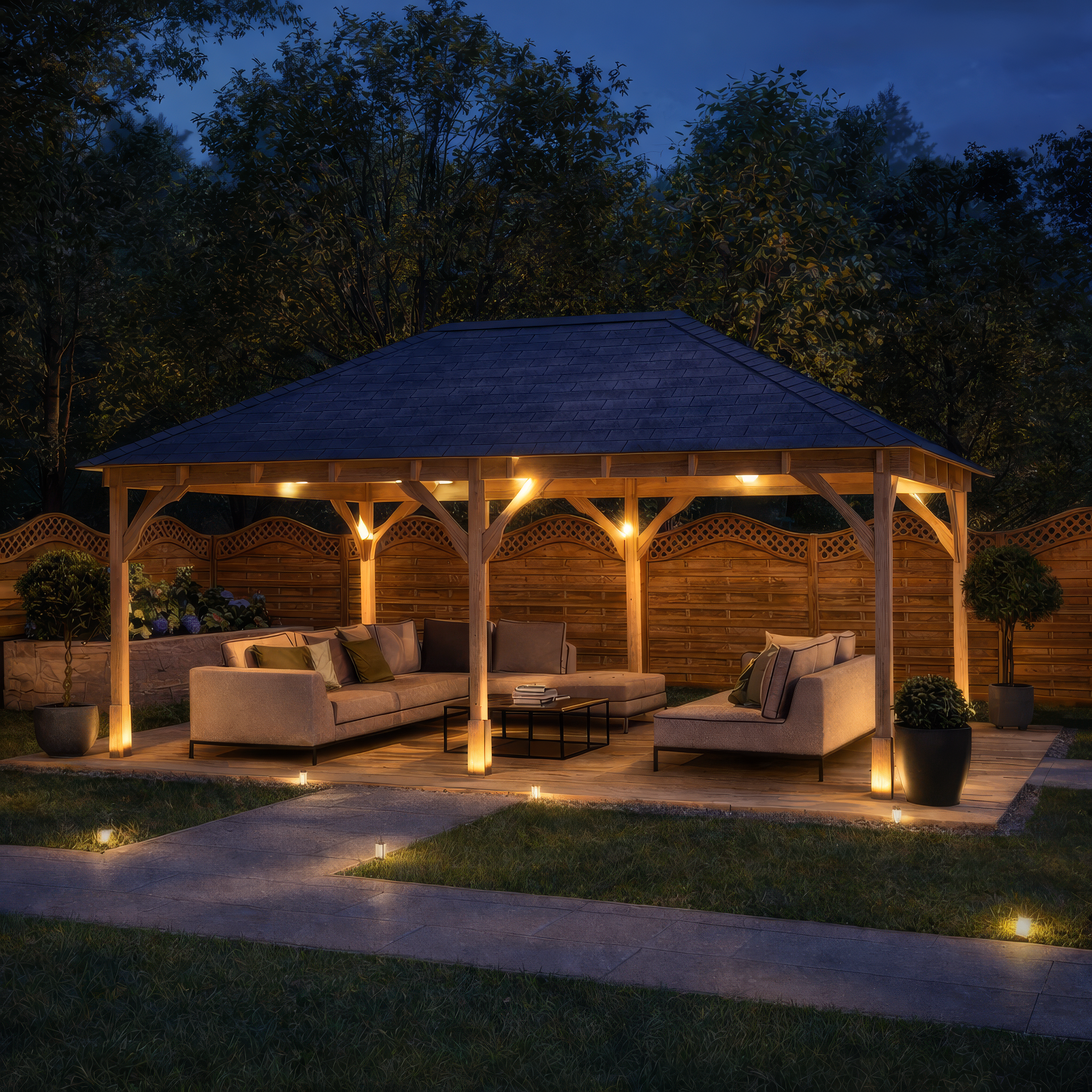 Beaumont Apex Gazebo - Light Green - 3m Width x 5m Length