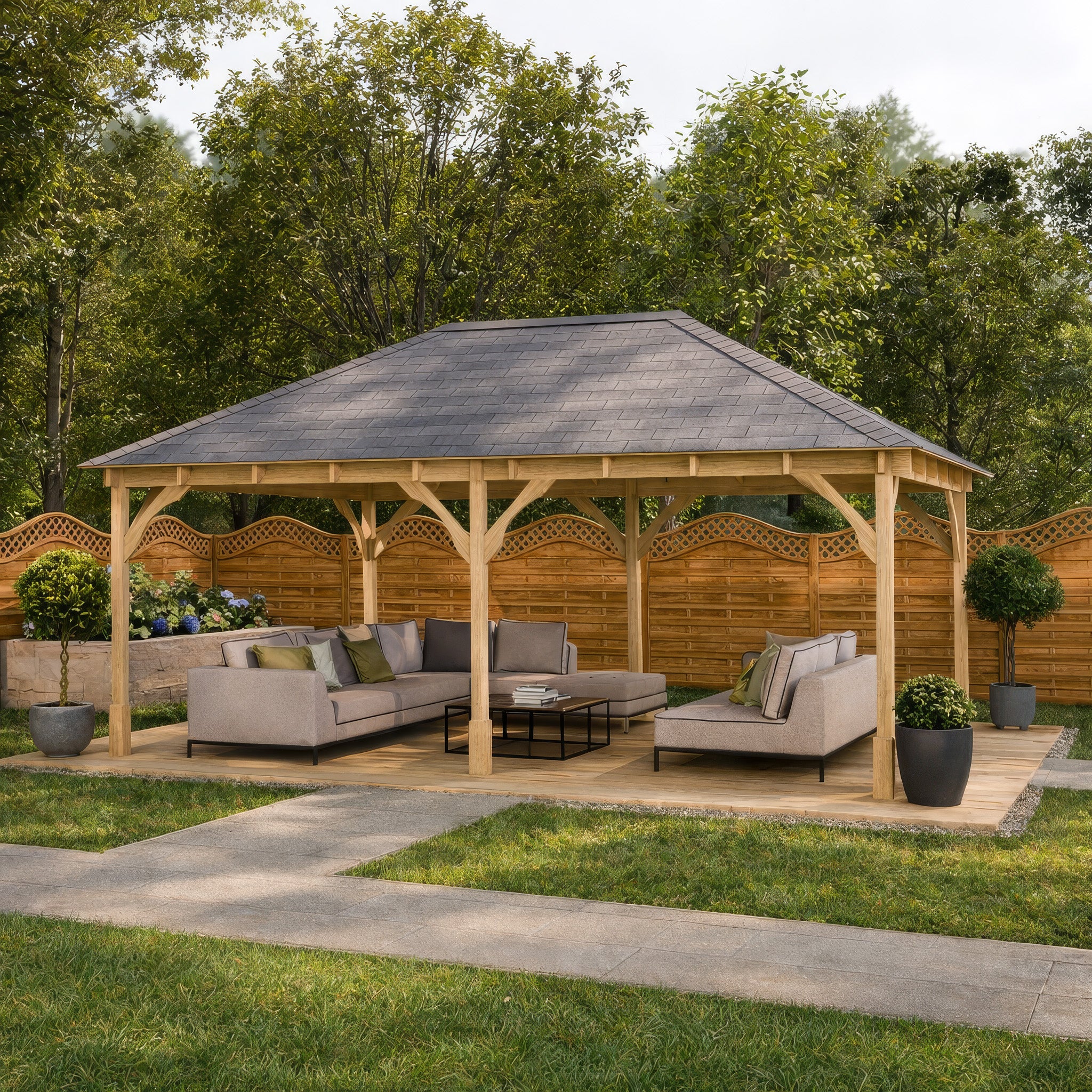 Beaumont Apex Gazebo - Light Green - 3m Width x 5m Length