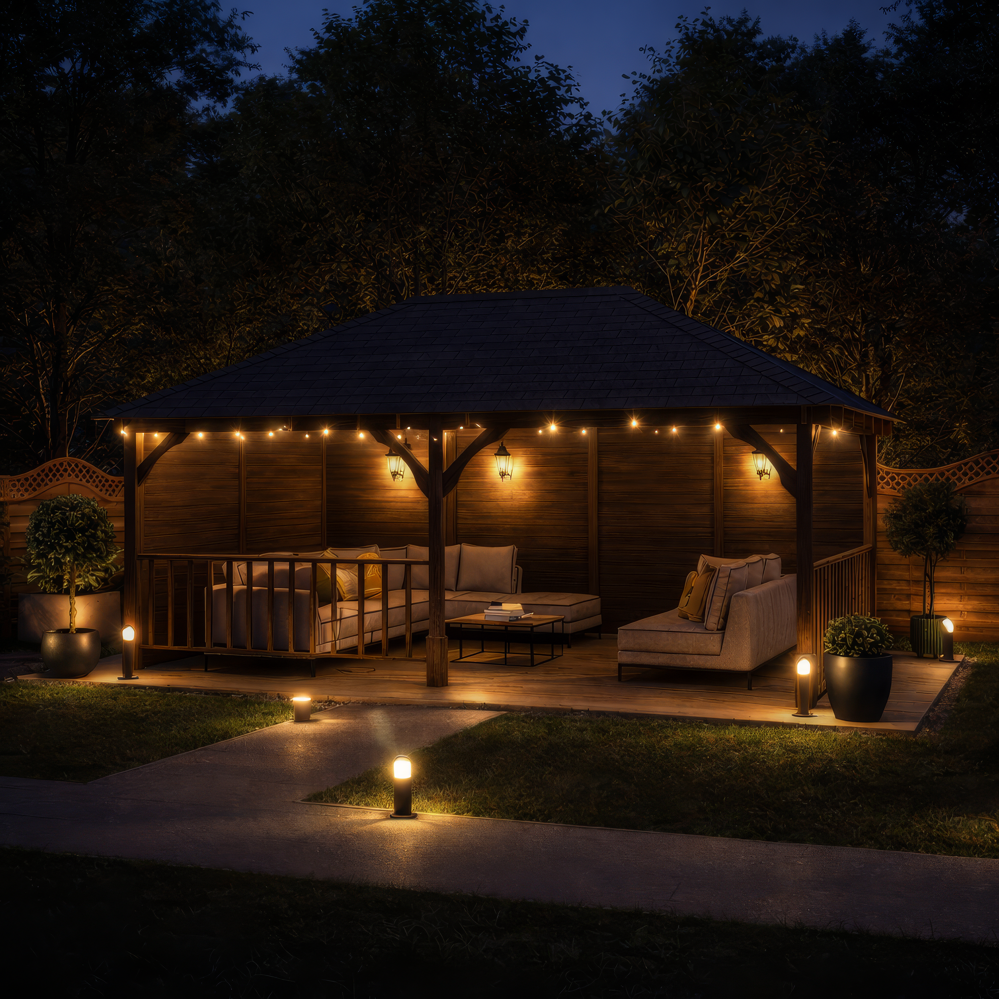 Beaumont Apex Gazebo - Rustic Brown - 3m Width x 6m Length
