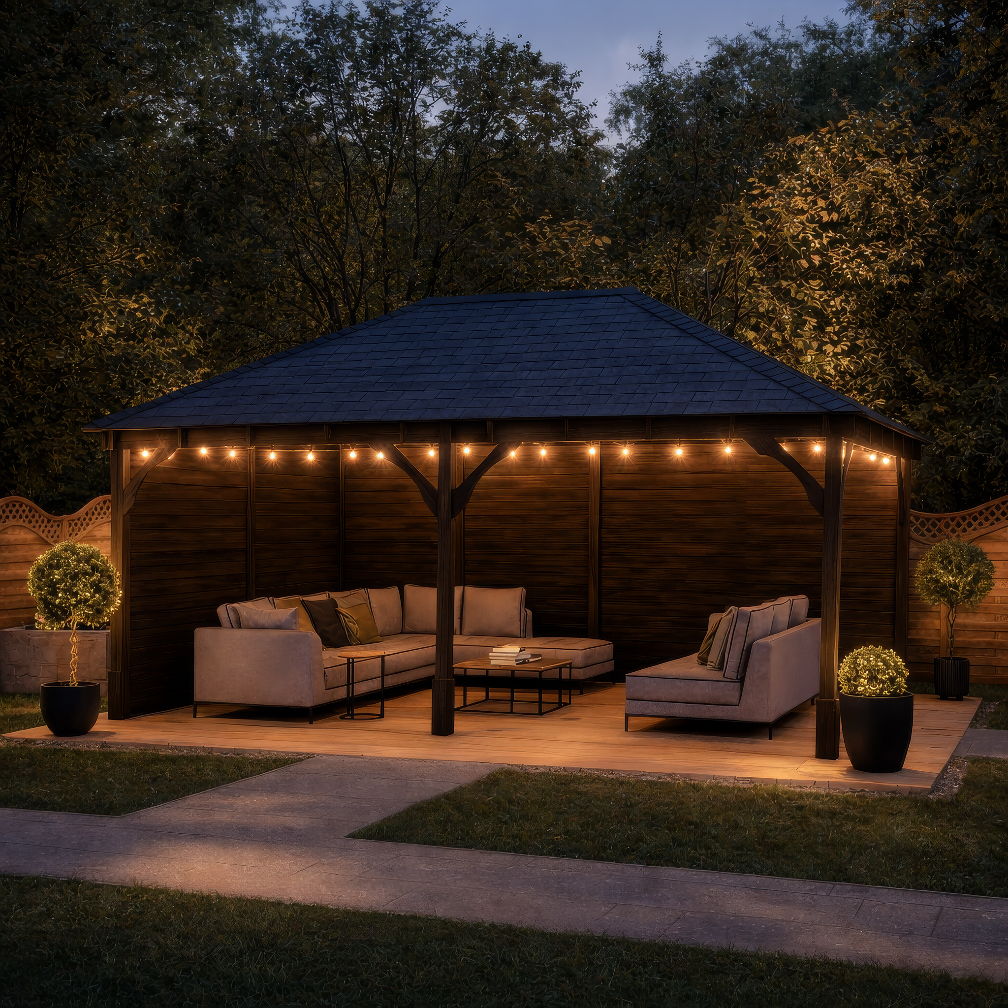 Beaumont Apex Gazebo - Rustic Brown - 3m Width x 6m Length