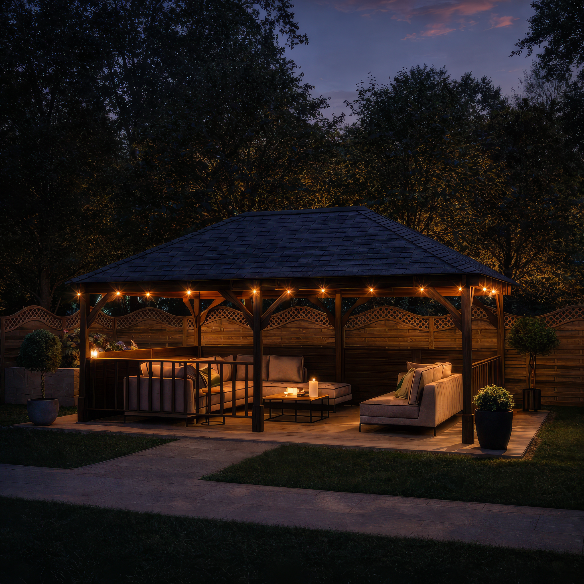 Beaumont Apex Gazebo - Rustic Brown - 3m Width x 6m Length