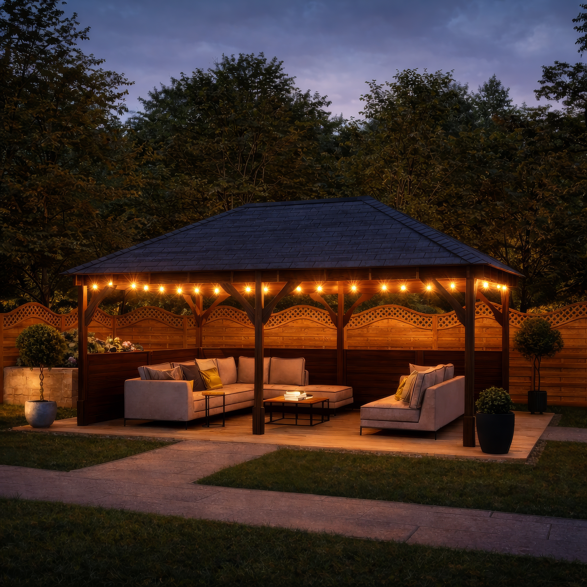 Beaumont Apex Gazebo - Rustic Brown - 3m Width x 6m Length