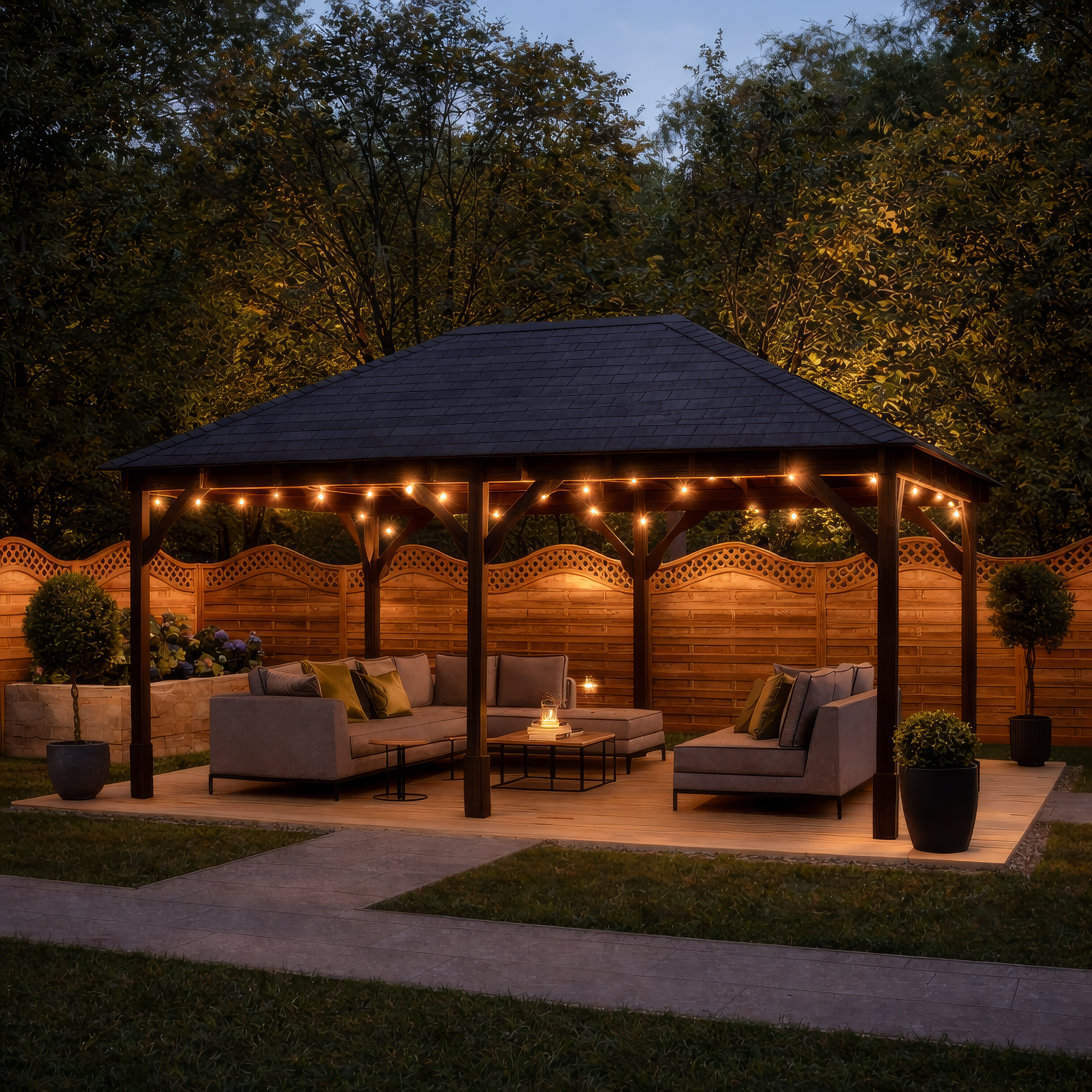Beaumont Apex Gazebo - Rustic Brown - 3m Width x 6m Length