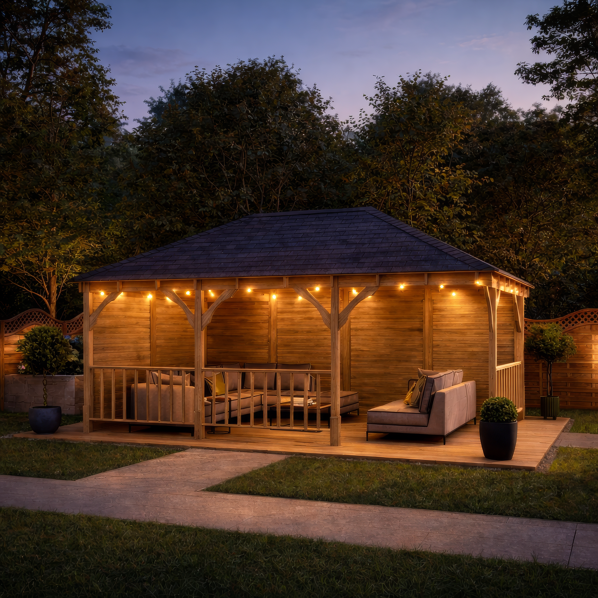 Clipsham Apex Gazebo - Light Green - 3m Width x 5m Length