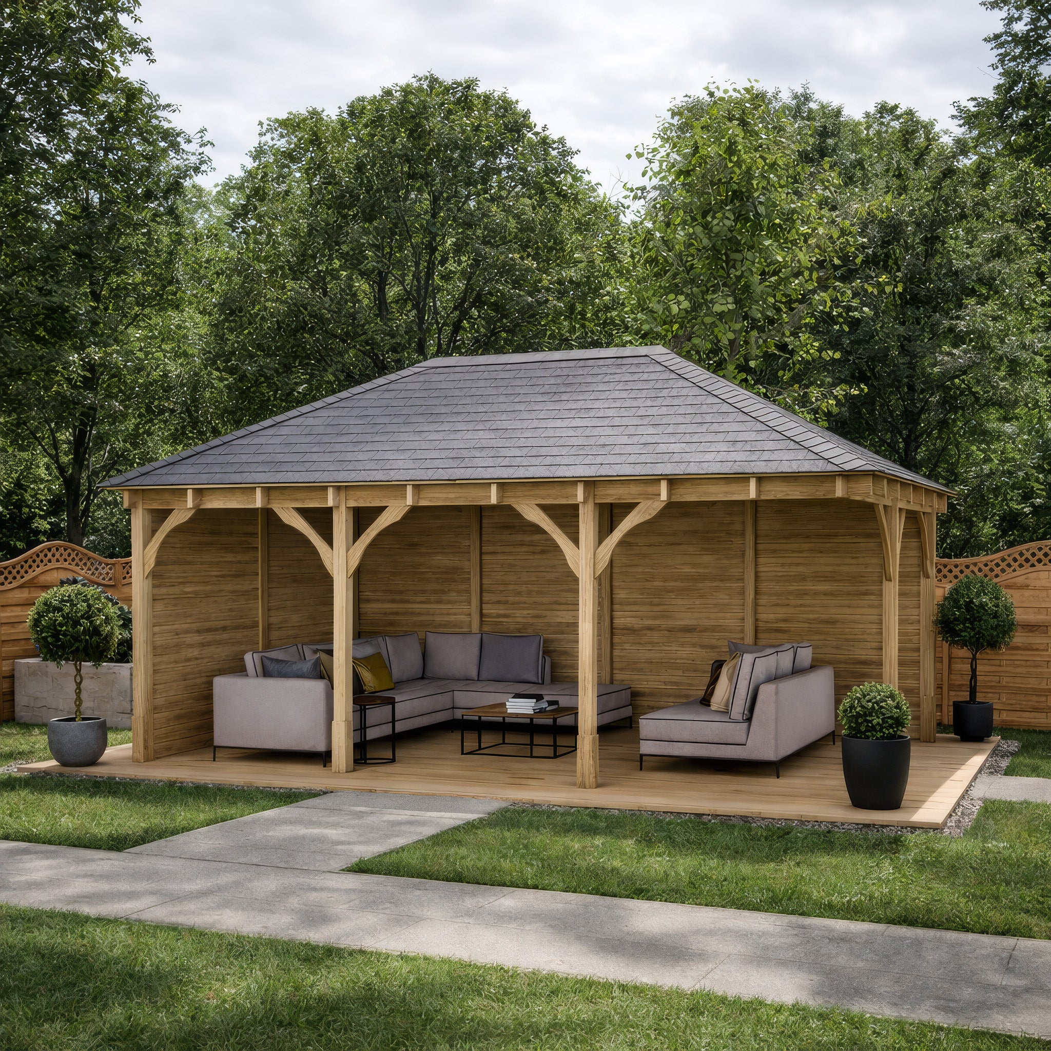 Clipsham Apex Gazebo - Light Green - 3m Width x 5m Length