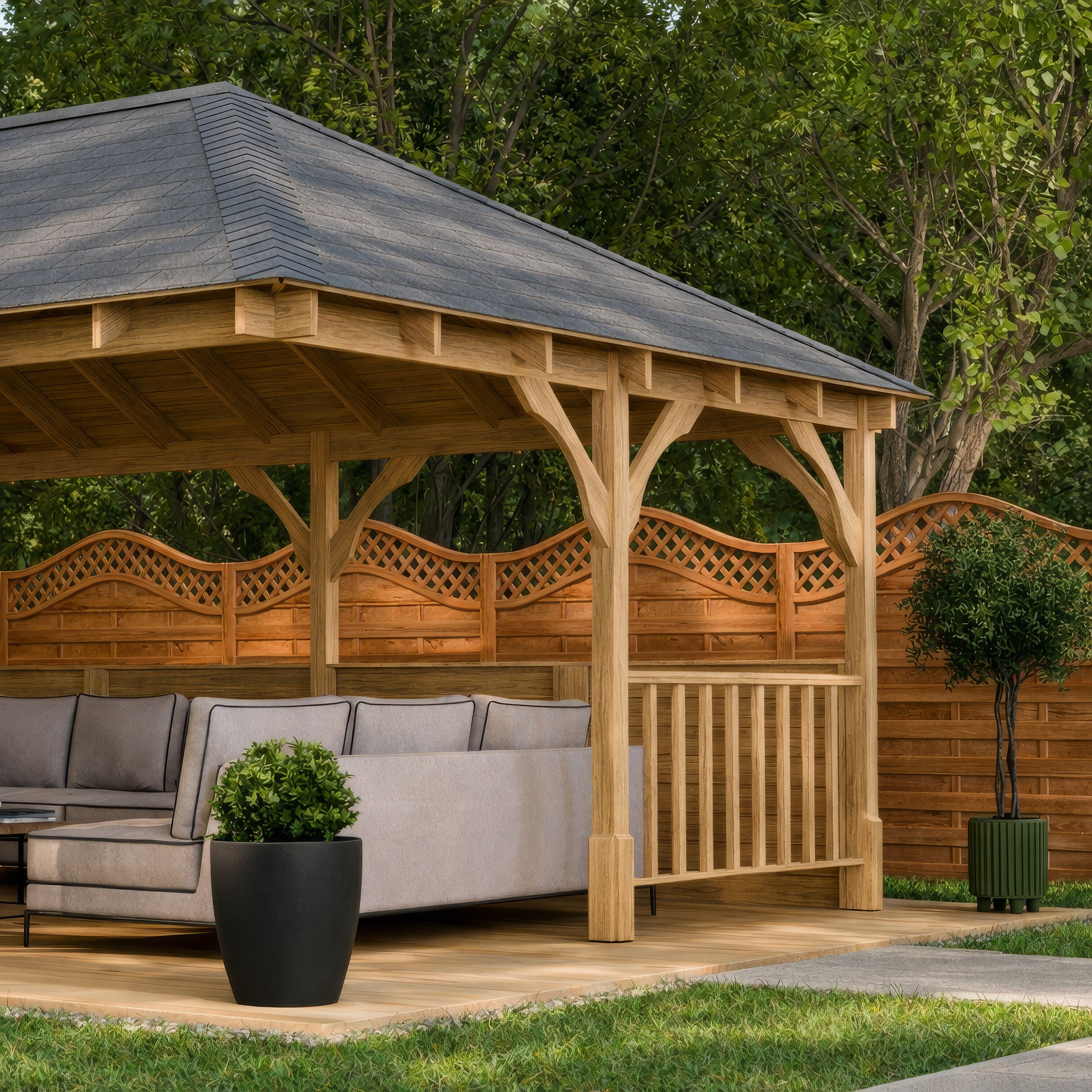 Clipsham Apex Gazebo - Light Green - 3m Width x 5m Length